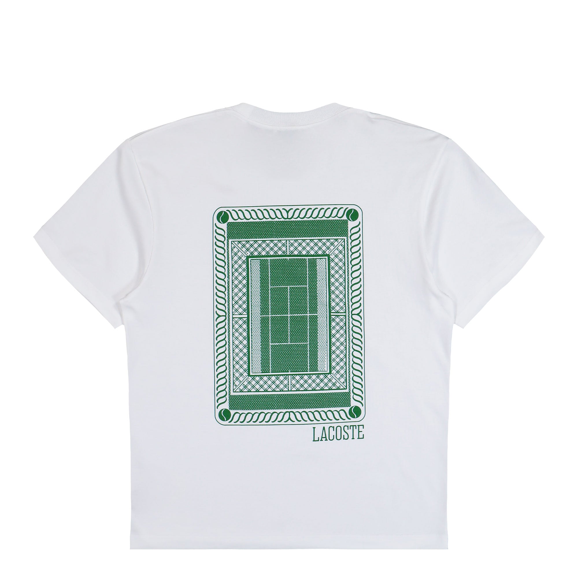 Lacoste Back Print Heavy Cotton T-Shirt White T-Shirts TH1750-00 001 Close-up | Overkill