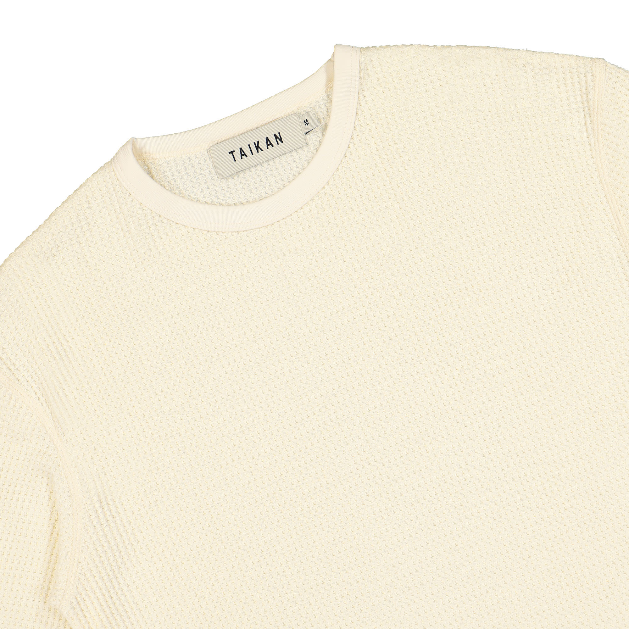 Taikan L/S Waffle Knit Shirt Cream Longsleeves Close-up | Overkill