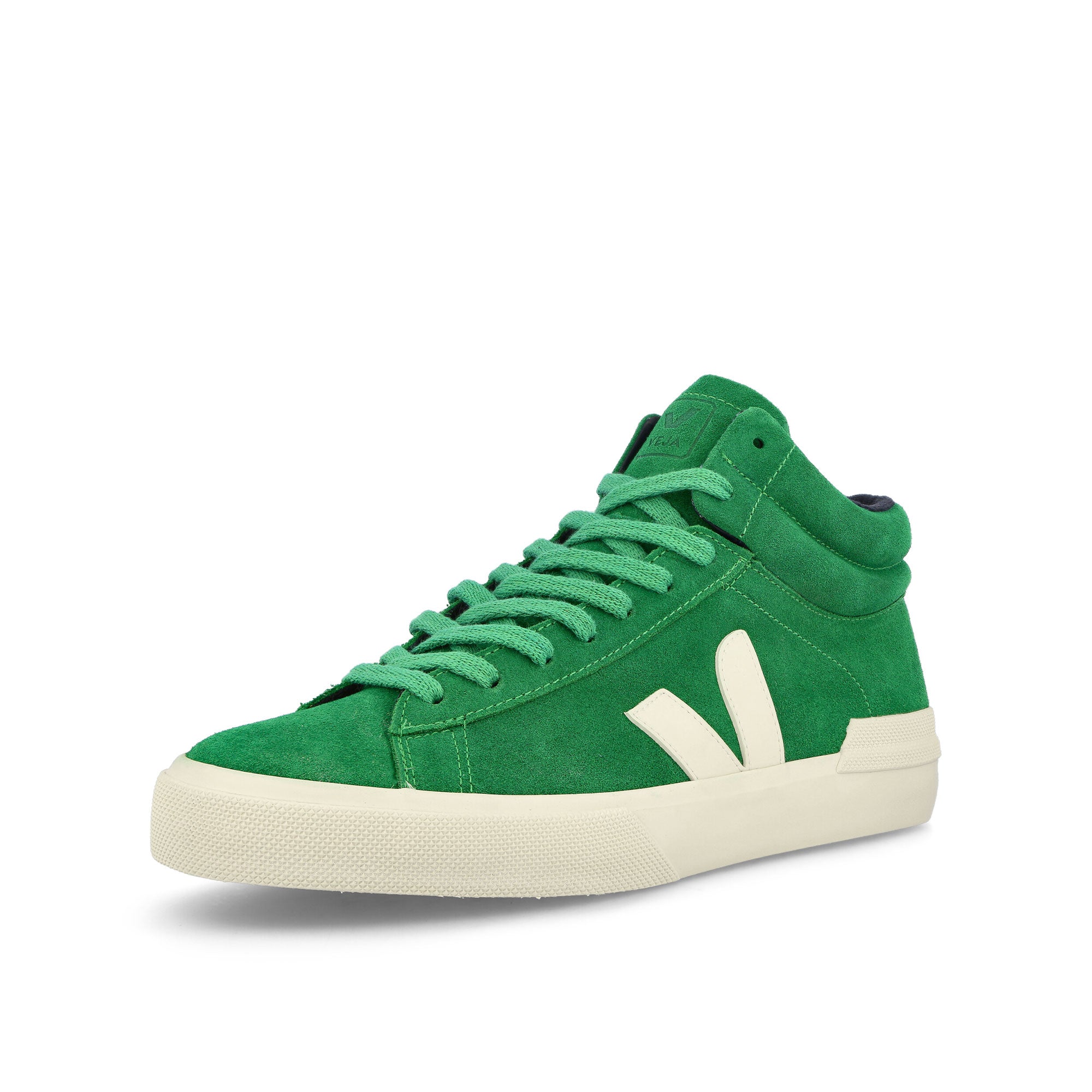 Veja Minataur Suede Emeraude Pierre High Top Sneakers Close Up | Overkill