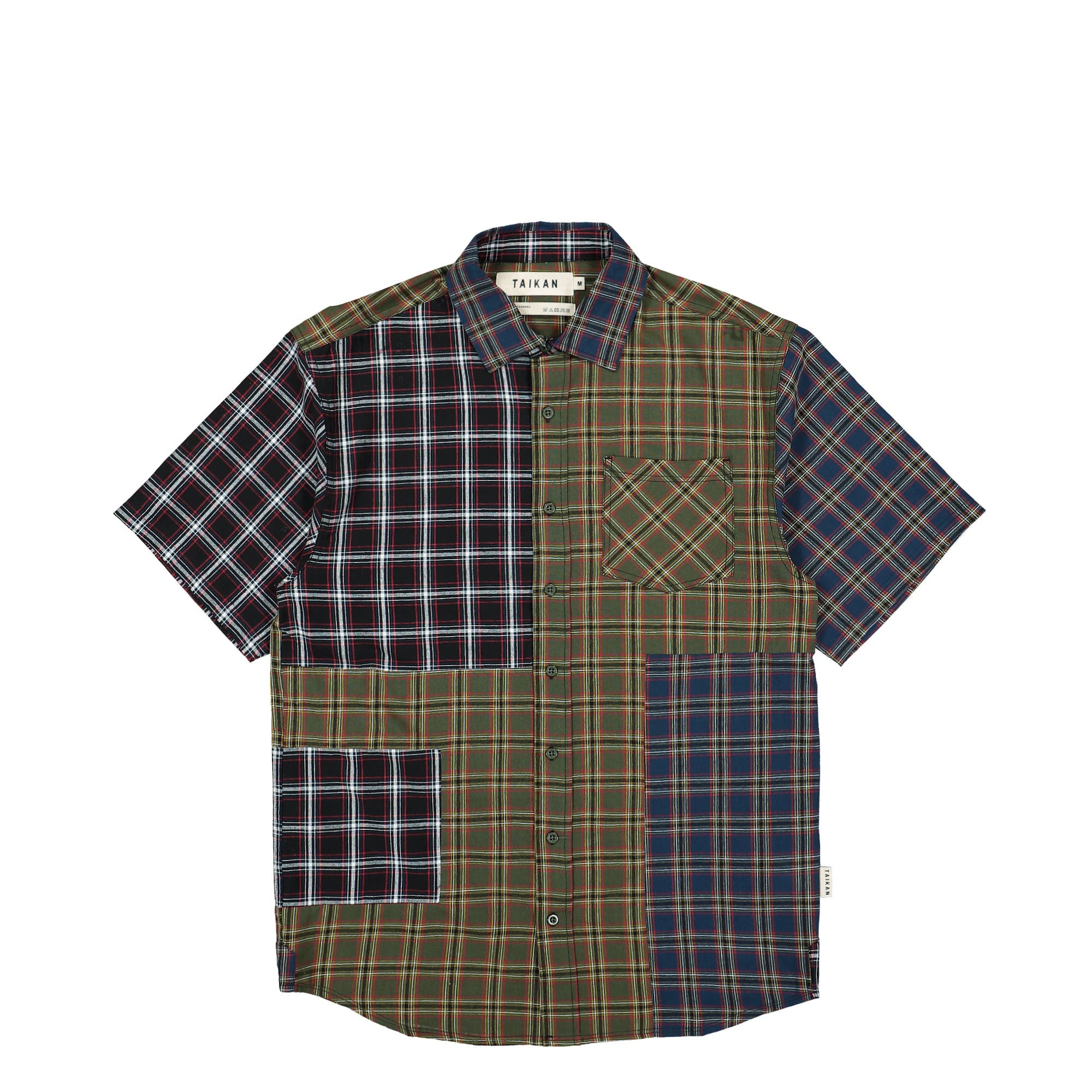 Taikan Patchwork S/S Shirt Olive Plaid Shirts TW0001.OLVPLD | Overkill