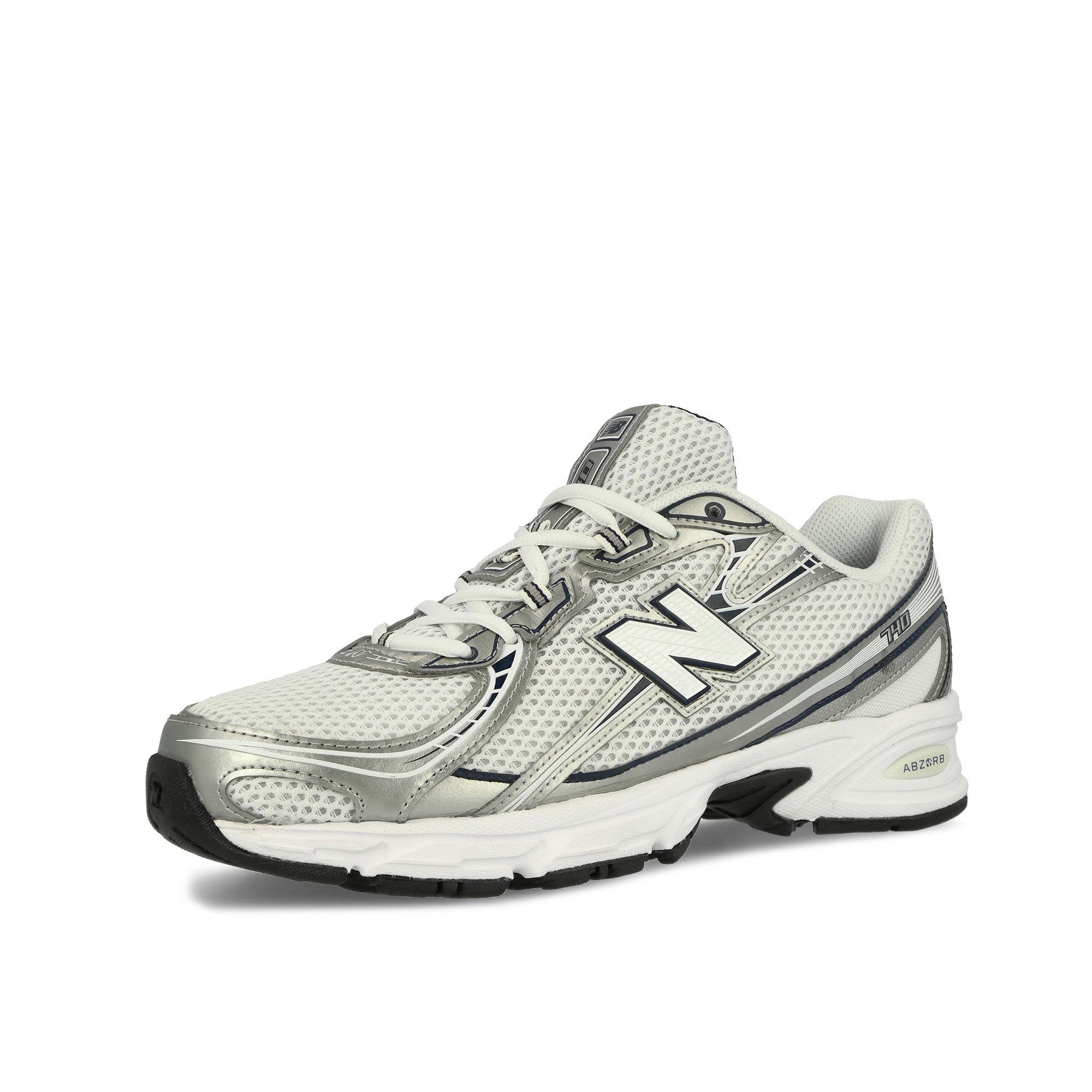 New Balance U740WN2 White / Silver Metallic Low Top Sneakers Close Up | Overkill