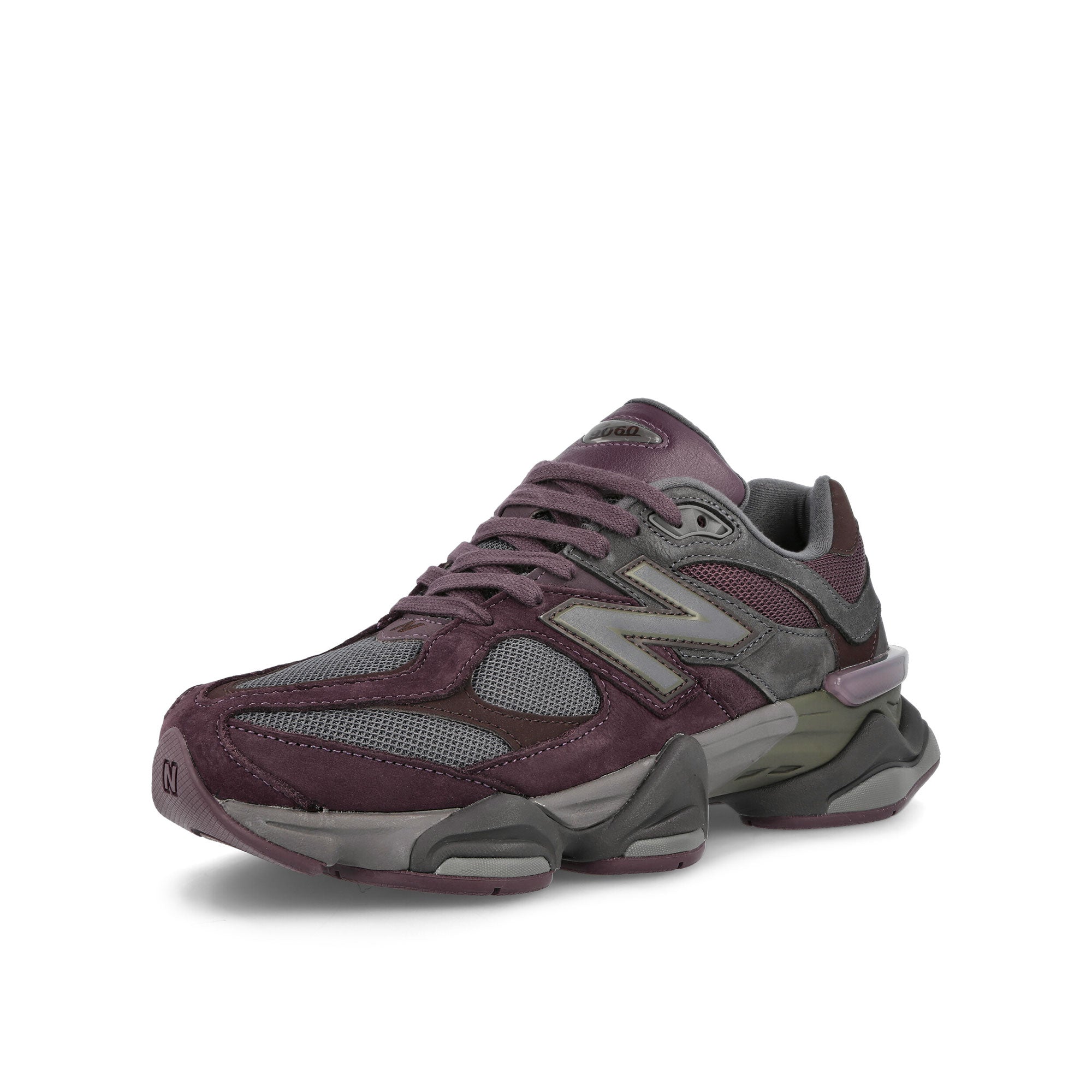 New Balance U9060BCG Grey / Burgundy Sneakers Close Up | Overkill