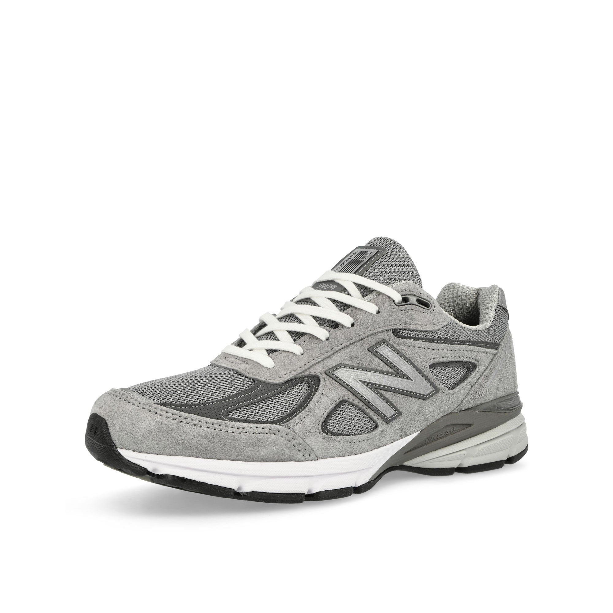 New Balance U990GR4 Grey / Silver Low Top Sneakers Close Up | Overkill