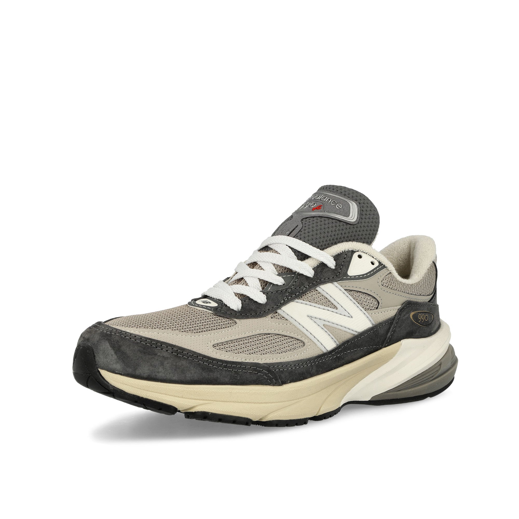 New Balance U990GR6 Castlerock / Moonrock Low Top Sneakers Close Up | Overkill