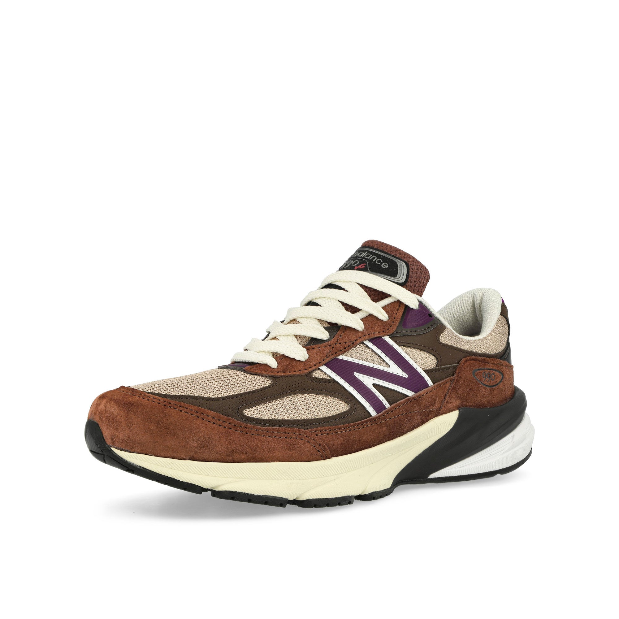 New Balance U990OP6 Rich Oak / Cosmic Grape Low Top Sneakers Close Up | Overkill