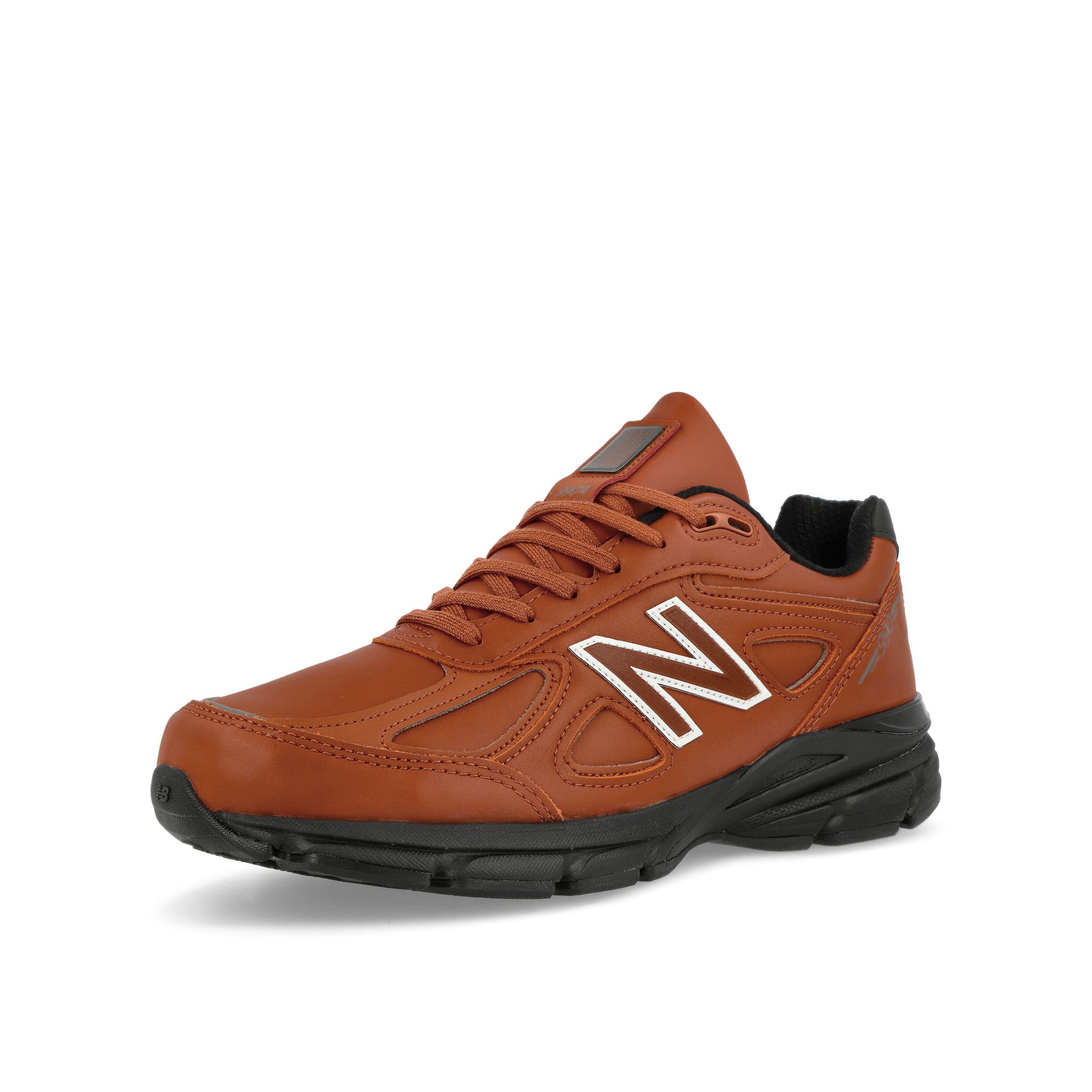 New Balance U990RB4 Mahogany / Black Low Top Sneakers Close Up | Overkill