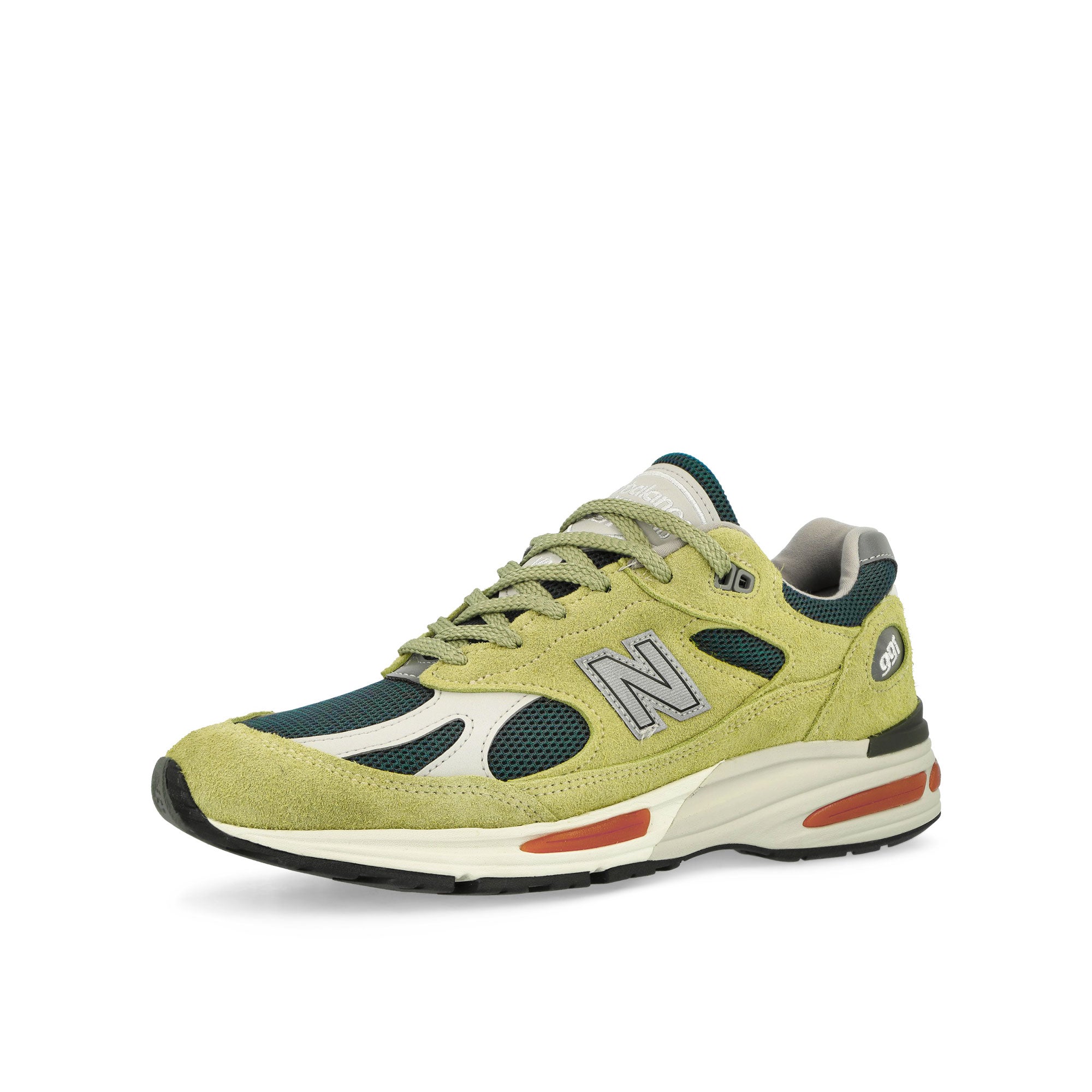New Balance U991GT2 Yellow / Green Low Top Sneaker 991v2 Close-up | Overkill