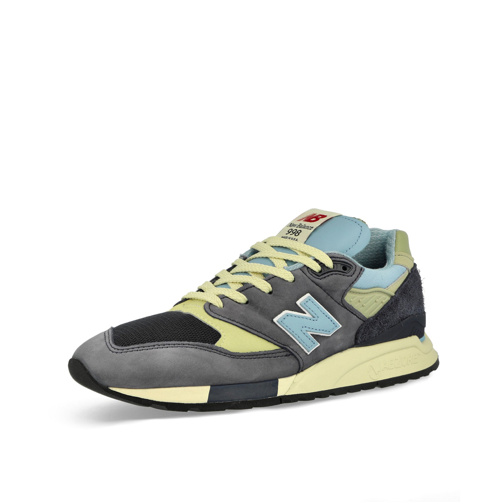 New Balance U998CB Navy / Chrome Blue Low Top Sneakers Close Up | Overkill