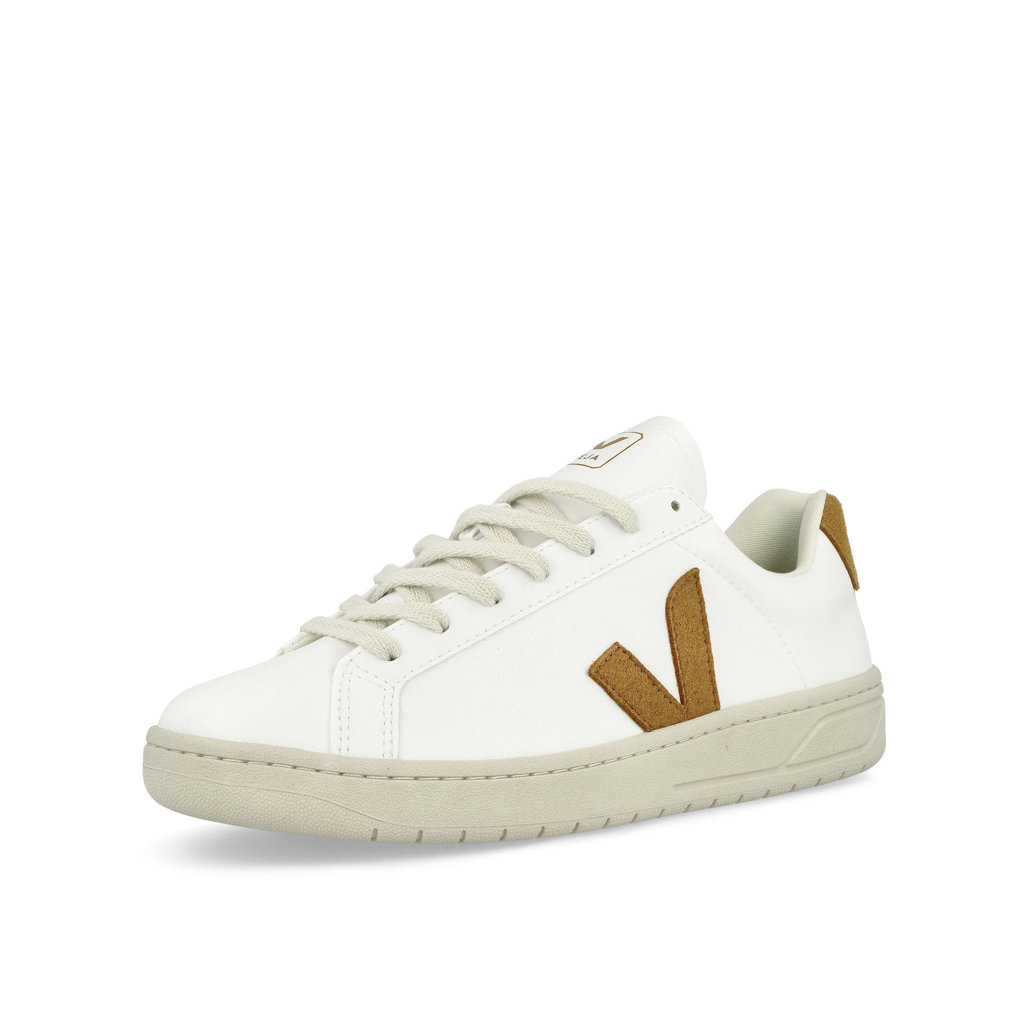 Veja URCA CWL White Camel Low Top Sneakers Close Up | Overkill