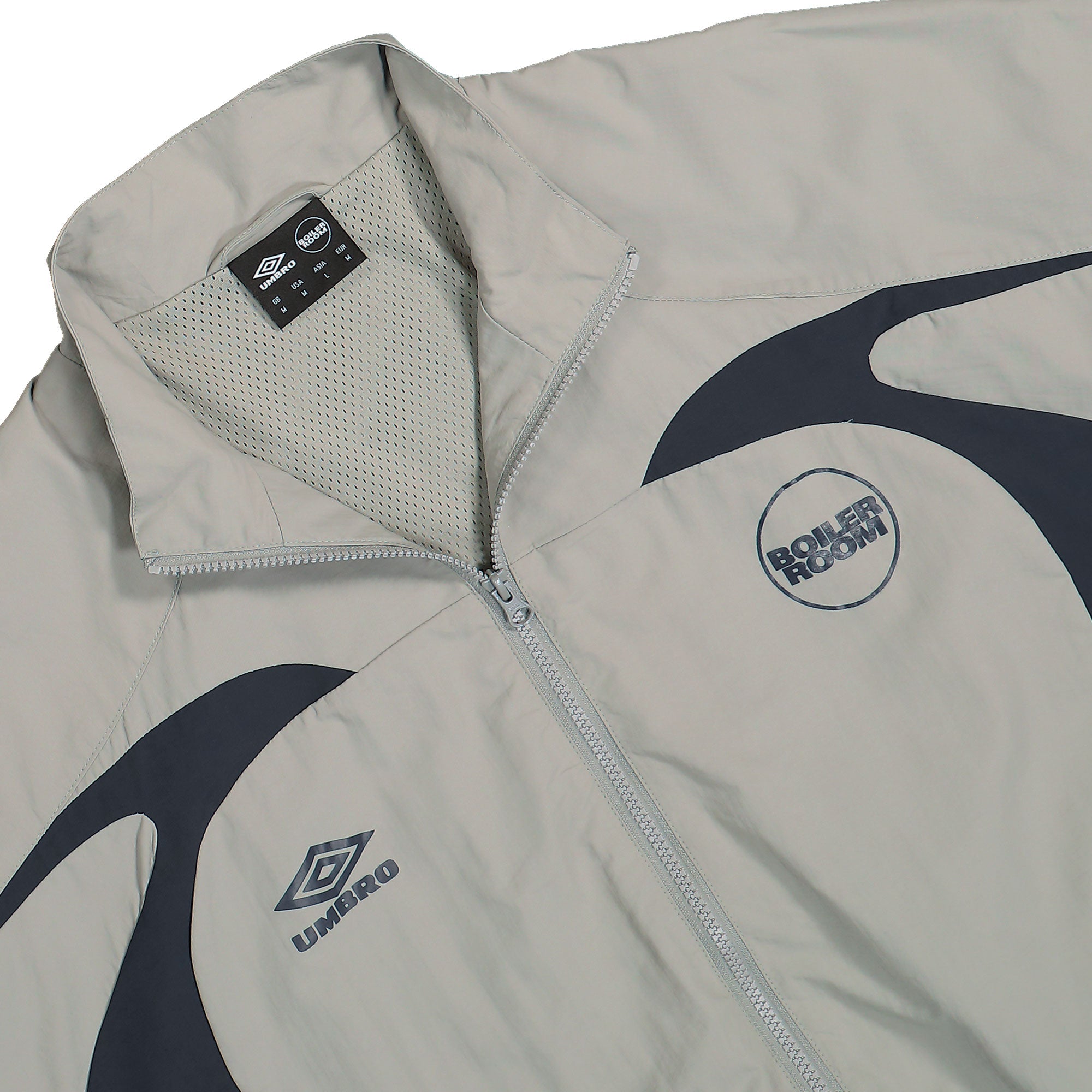 Boiler Room Shell Tracktop Grey Track Jackets Close-up | Overkill