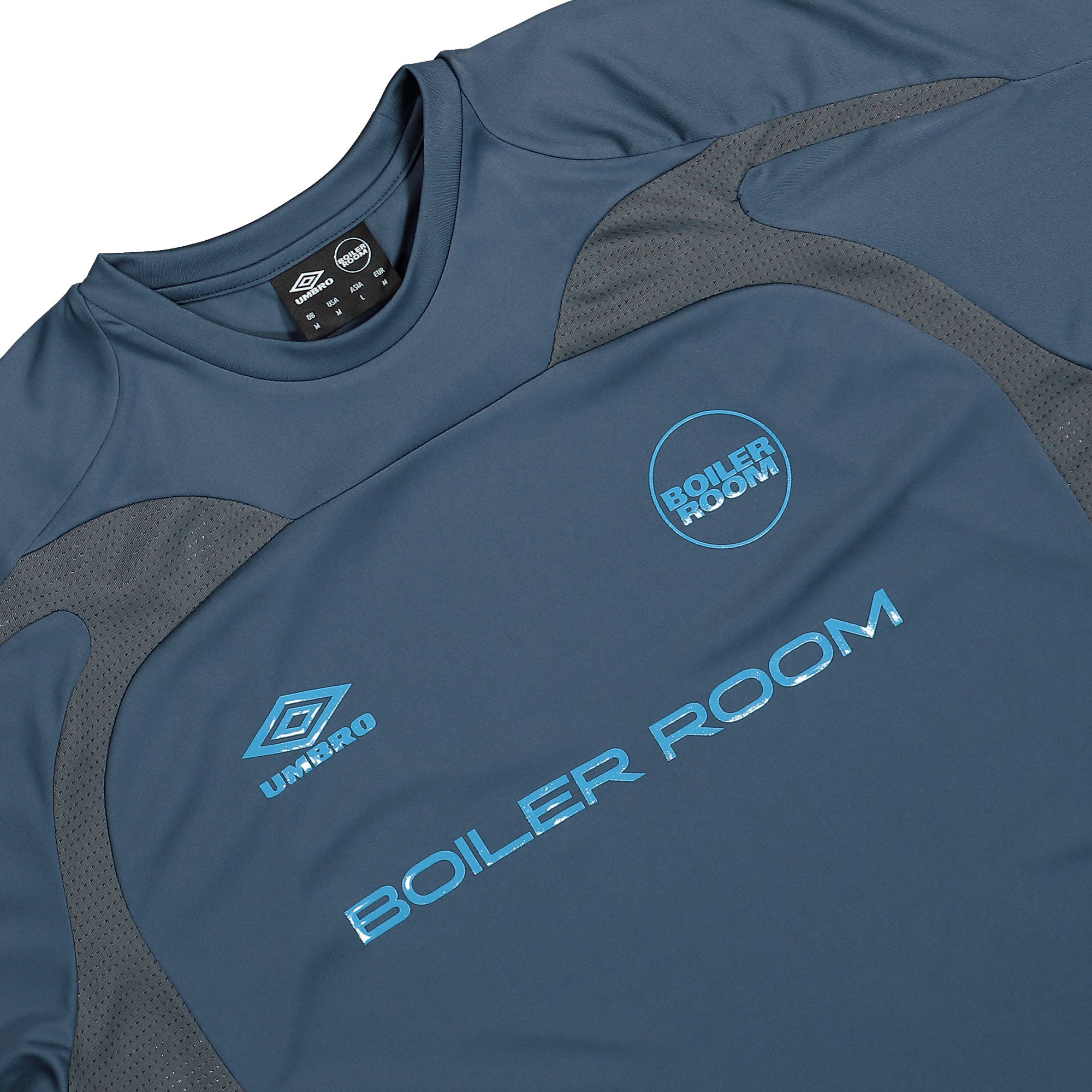 Boiler Room Football Shirt Blue T-Shirts Close-up | Overkill