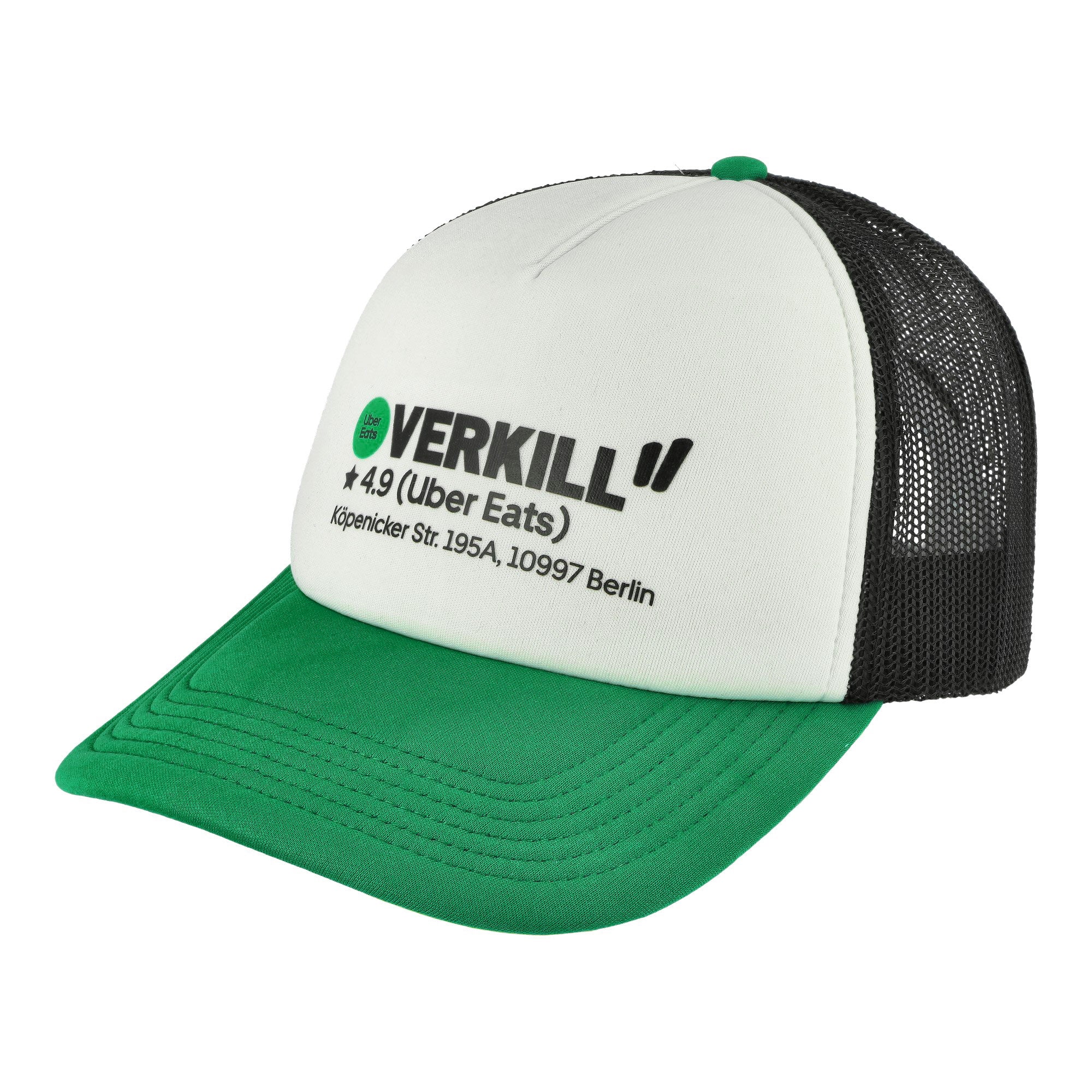Overkill Uber Eats Mesh Cap Black / White / Green Caps OK-UE-MSH-CAP | Overkill