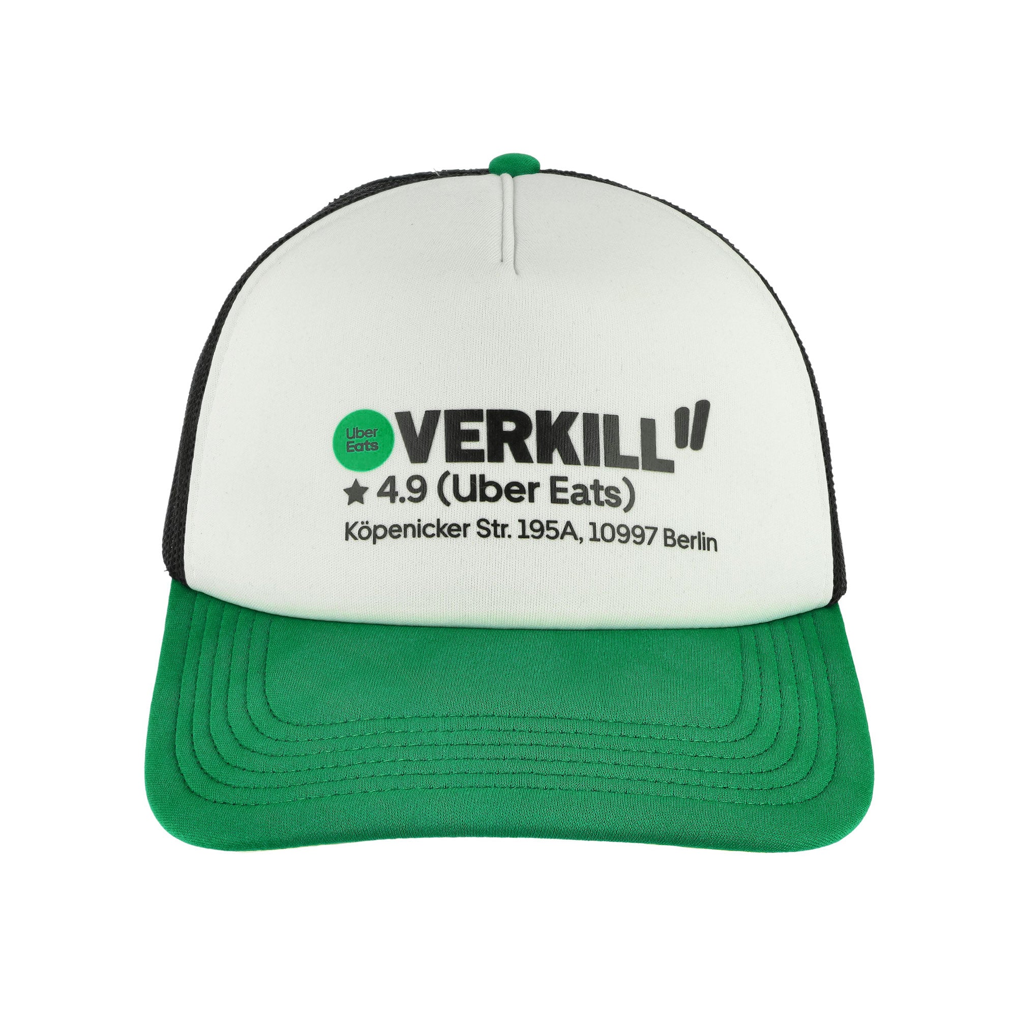 Overkill Uber Eats Mesh Cap Black / White / Green Caps Detailfoto | Overkill