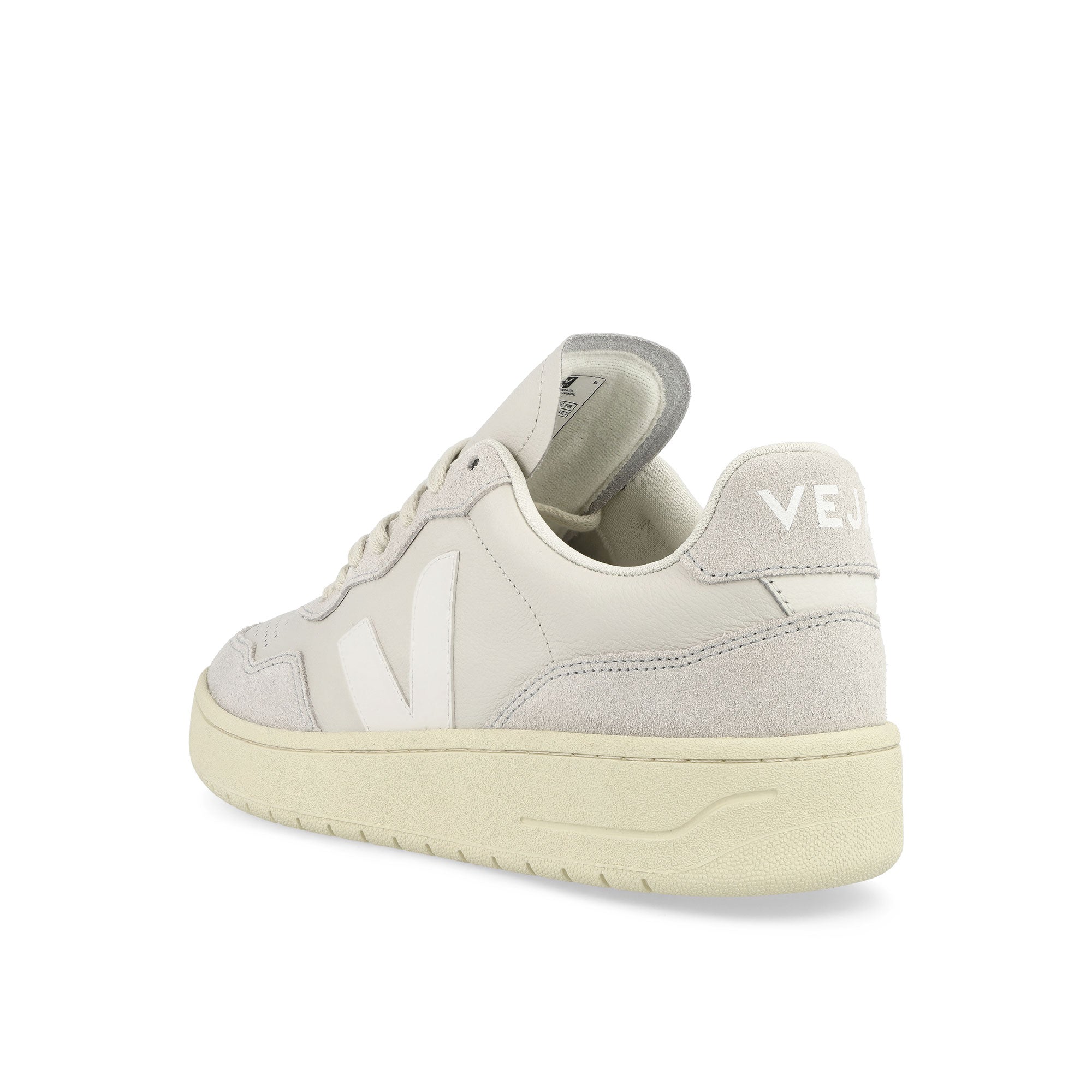 Veja V-90 O.T. Leather Gravel-White Low Top Sneakers Material | Overkill