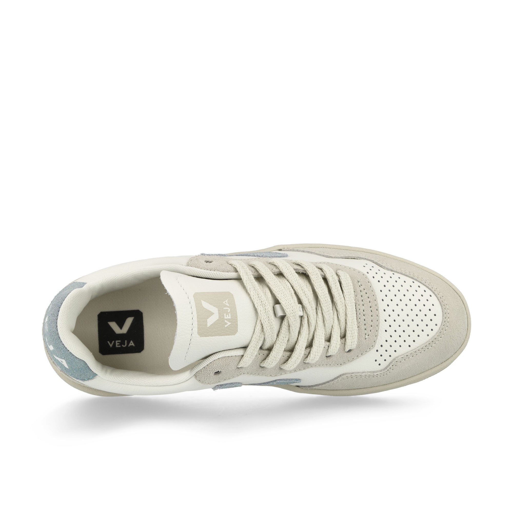 Veja V-90 O.T. Leather Extra-White-Steel Low Top Sneakers Detailfoto | Overkill