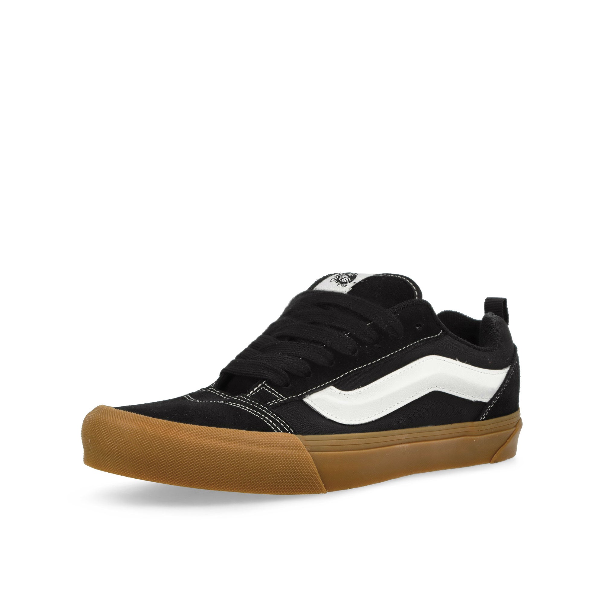 Vans Knu Skool Black / Gum Low Top Sneakers Close Up | Overkill