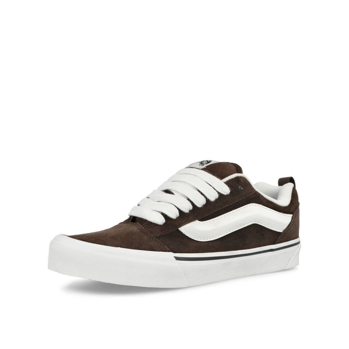 Vans Knu Skool Brown / White Low Top Sneakers Close Up | Overkill