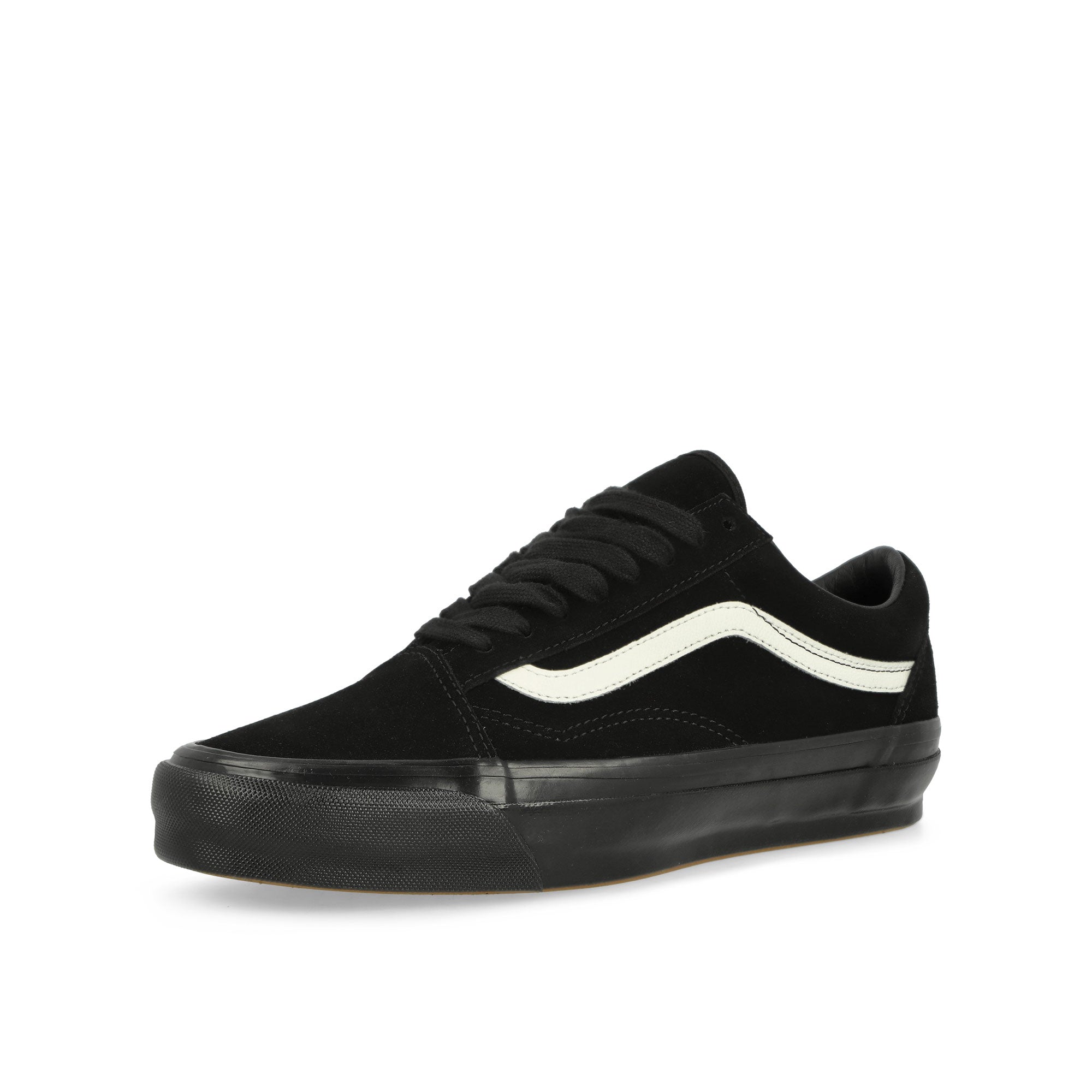 Vans LX Old Skool Suede Black / Black / White Low Top Sneakers Close Up | Overkill