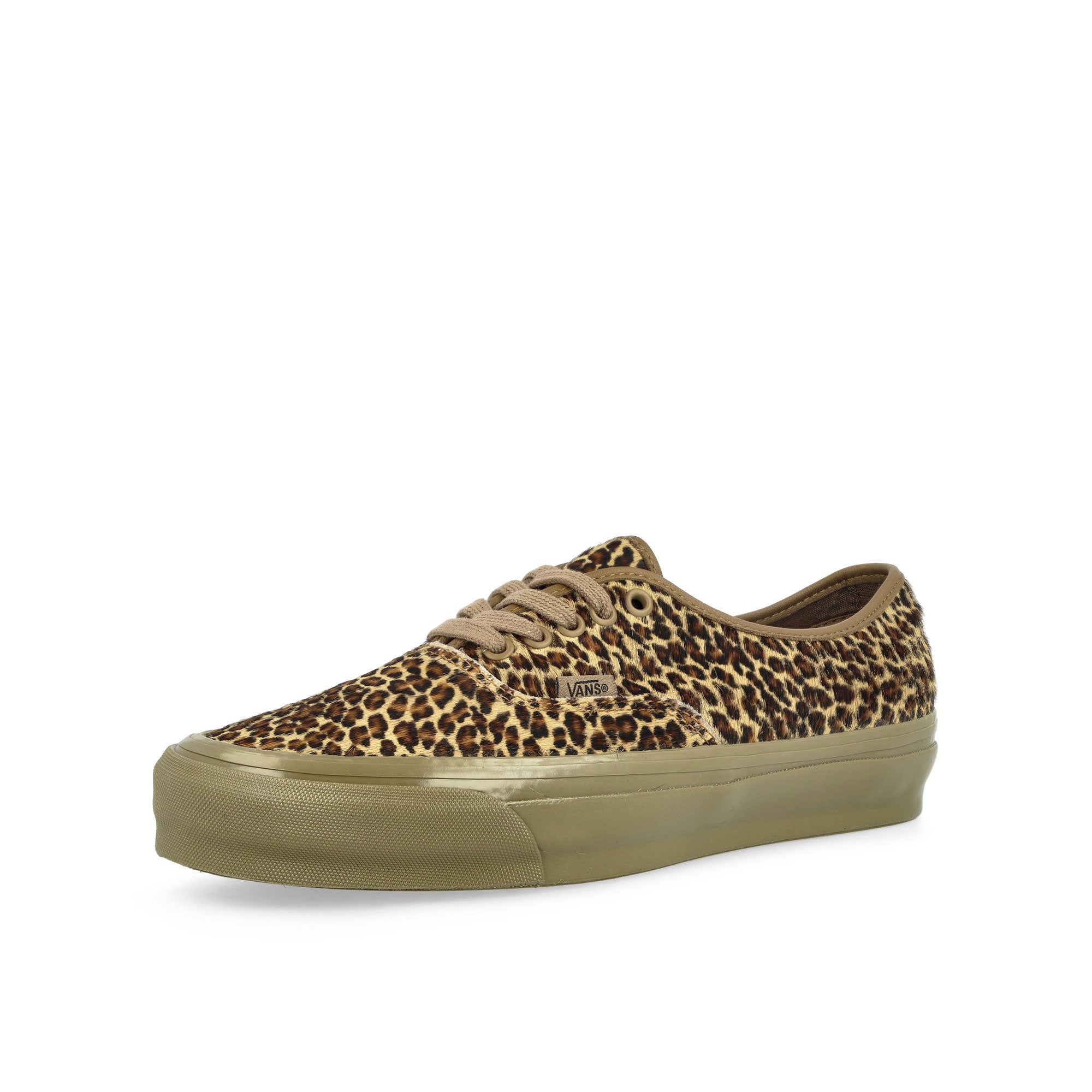 Vans LX Authentic 44 Pony Hair Leopard Low Top Sneakers Close Up | Overkill