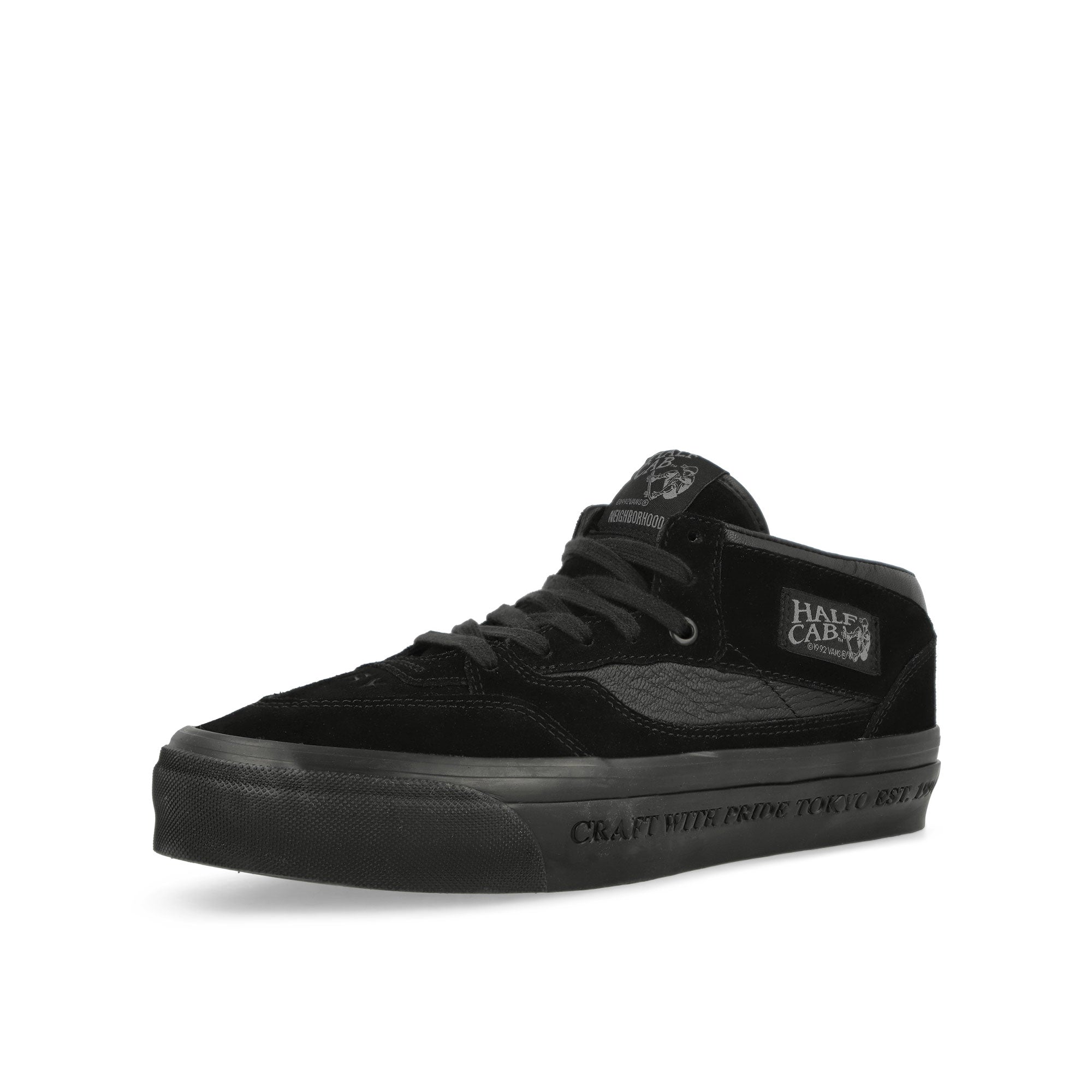 Vans OTW Half Cab 33 Black Mid Top Sneakers Close Up | Overkill