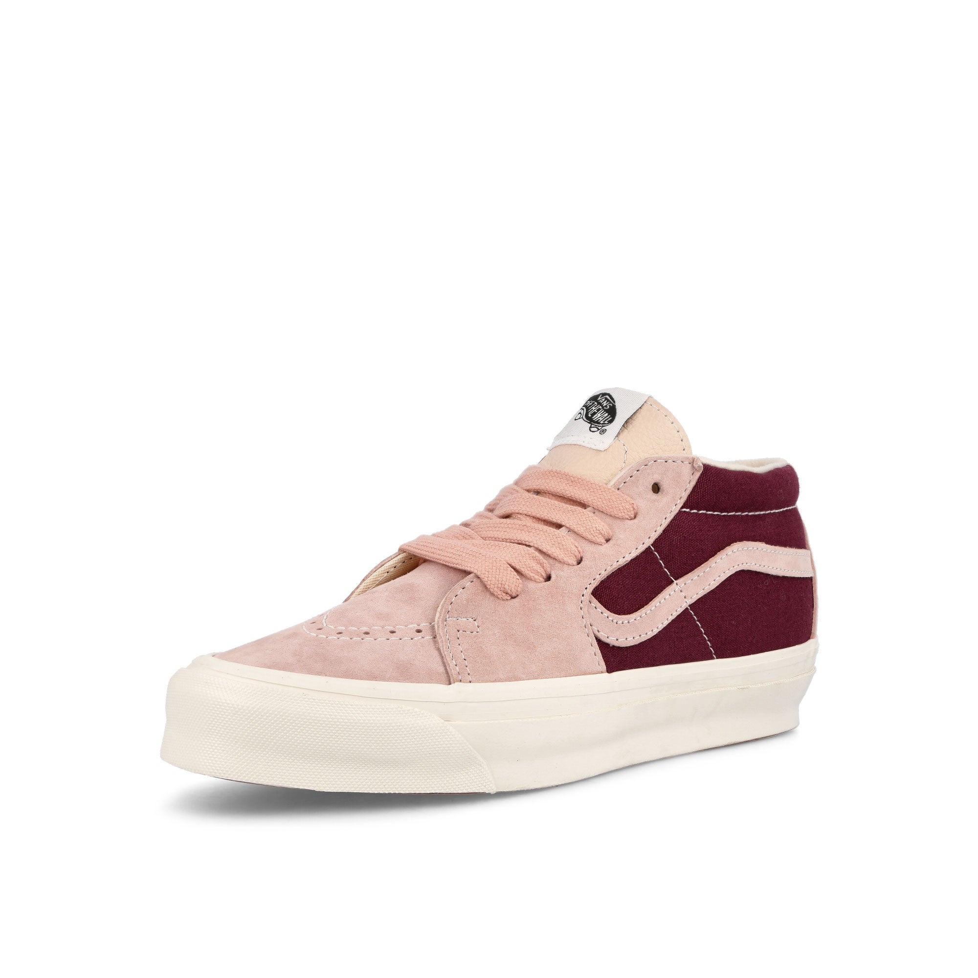 Vans Og Sk8-Mid LX Tri-Tone Rose Smoke Mid Top Sneakers Close Up | Overkill
