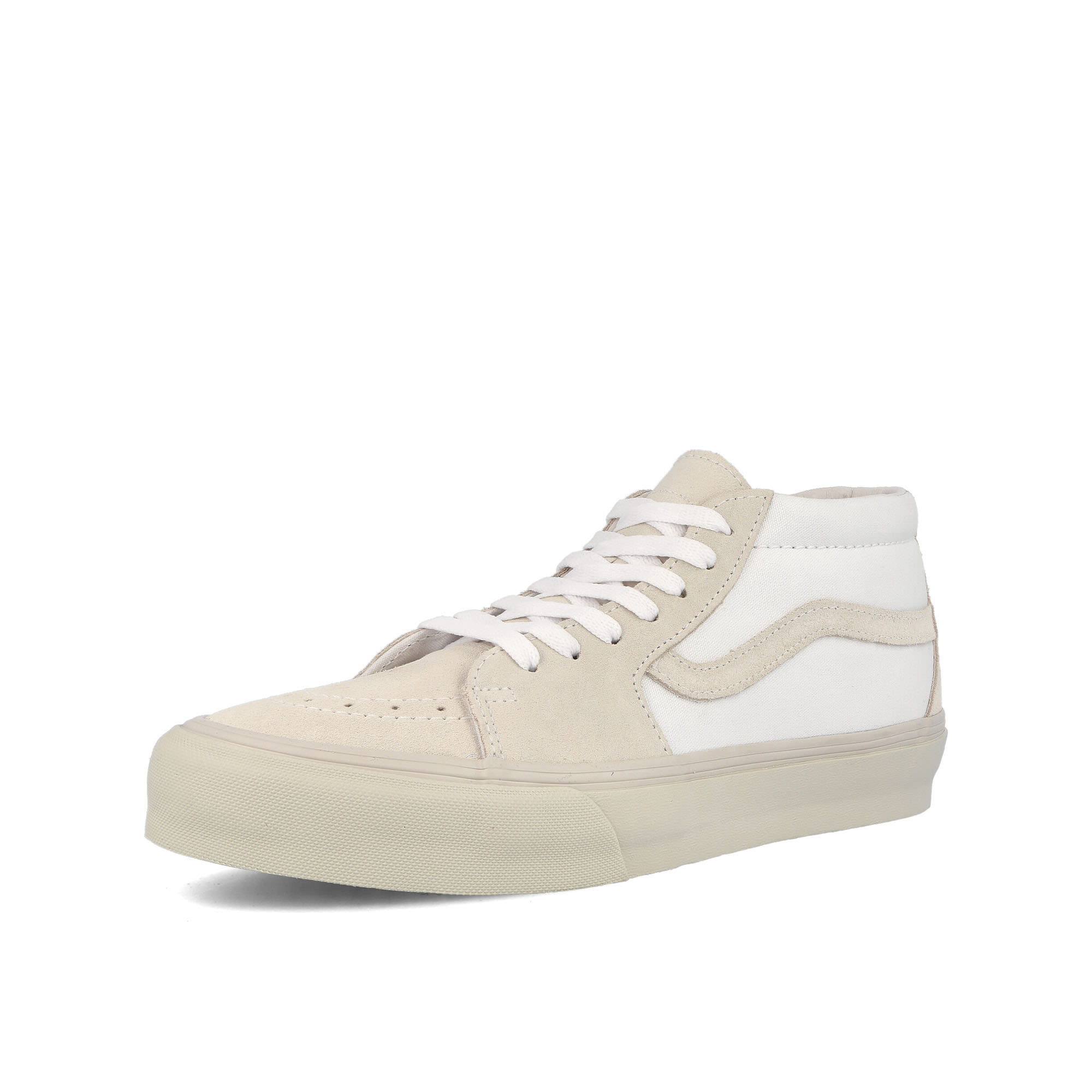 Vans JJJJound x Vans Sk8-Mid Vault LX True White Mid Top Sneakers Close Up | Overkill