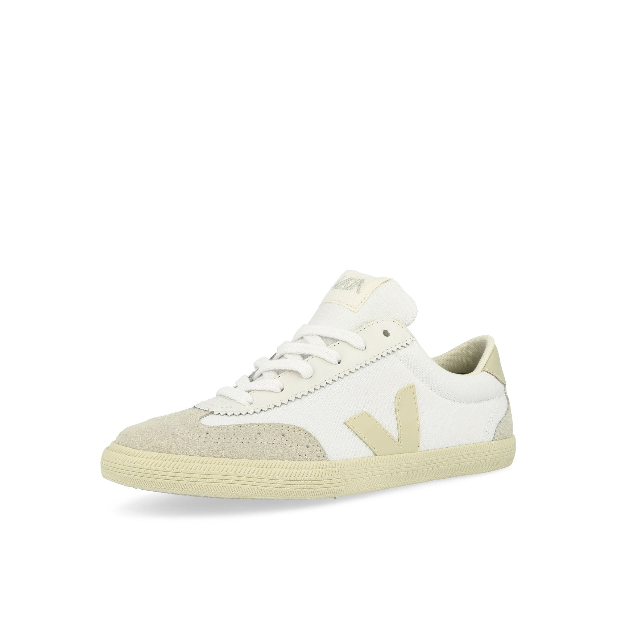 Veja W Volley Canvas White Low Top Sneakers Close Up | Overkill