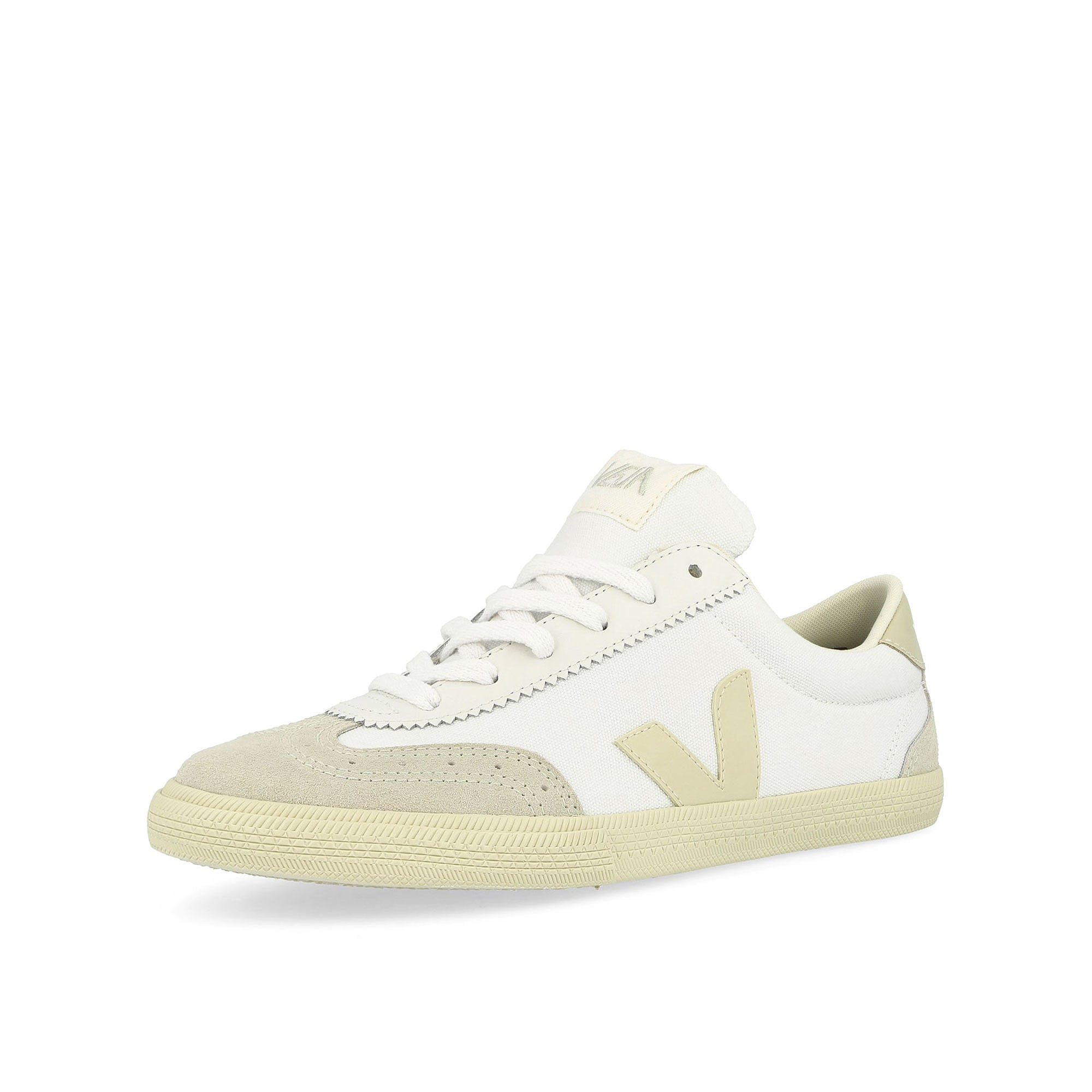 Veja Volley Canvas White / Pierre Low Top Sneakers Close Up | Overkill