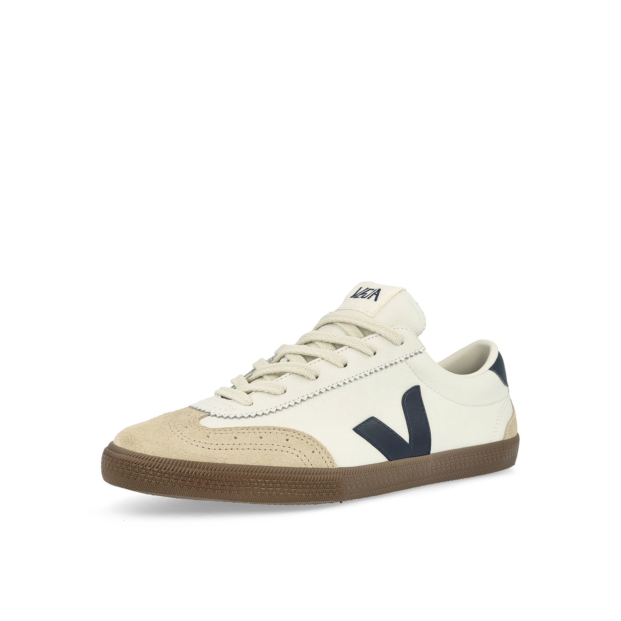 Veja W Volley O.T. Leather White / Nautico / Bark Low Top Sneakers Close Up | Overkill
