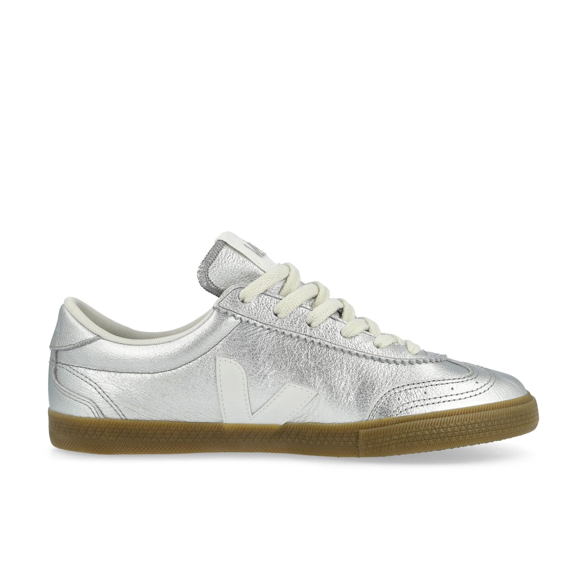 Veja Volley O.T. Leather Silver / White Natural Low Top Sneakers VO2021666A Silhouette | Overkill
