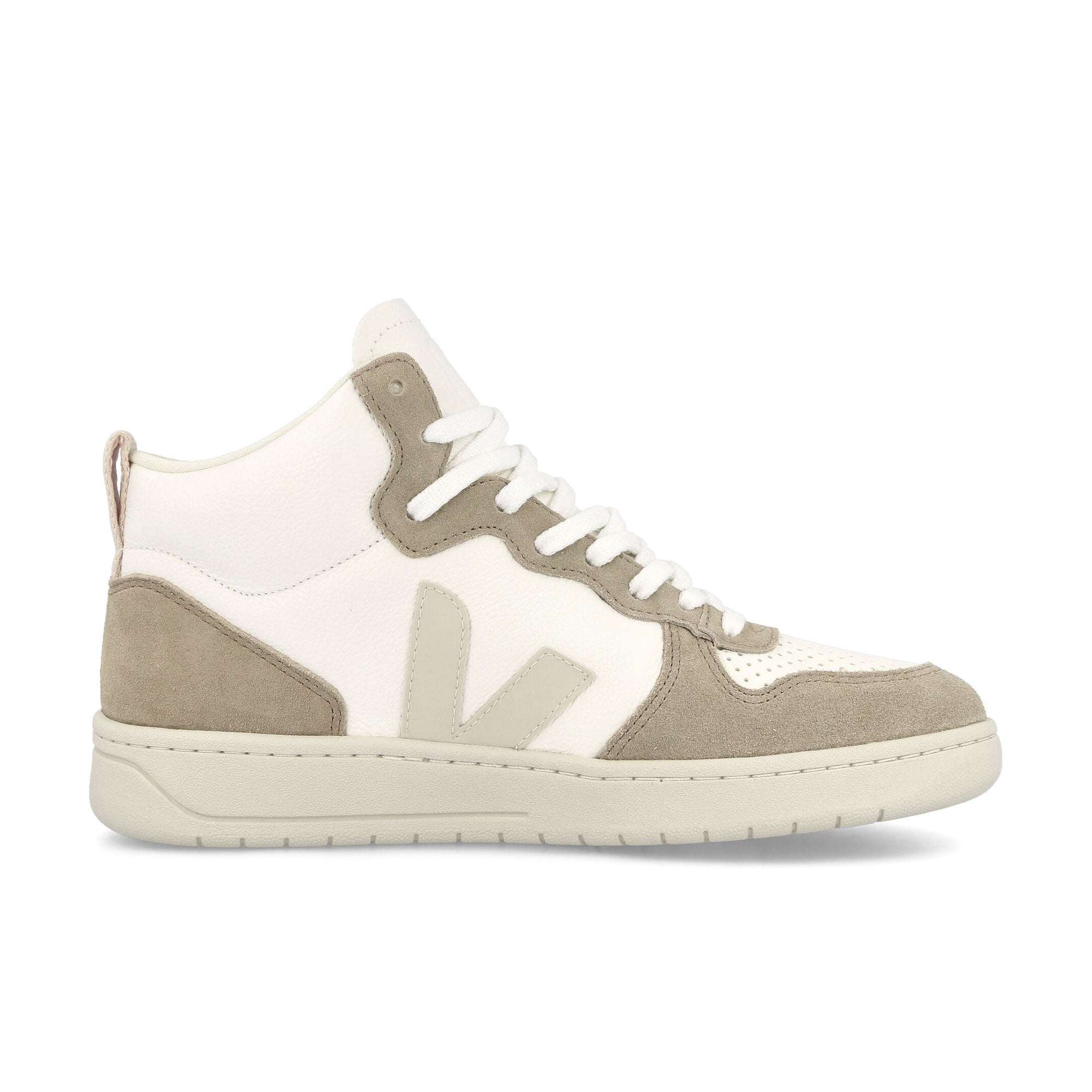 Veja W V-15 Chromefree Leather Extra White-Pierre Sahara High Top Sneakers Silhouette | Overkill