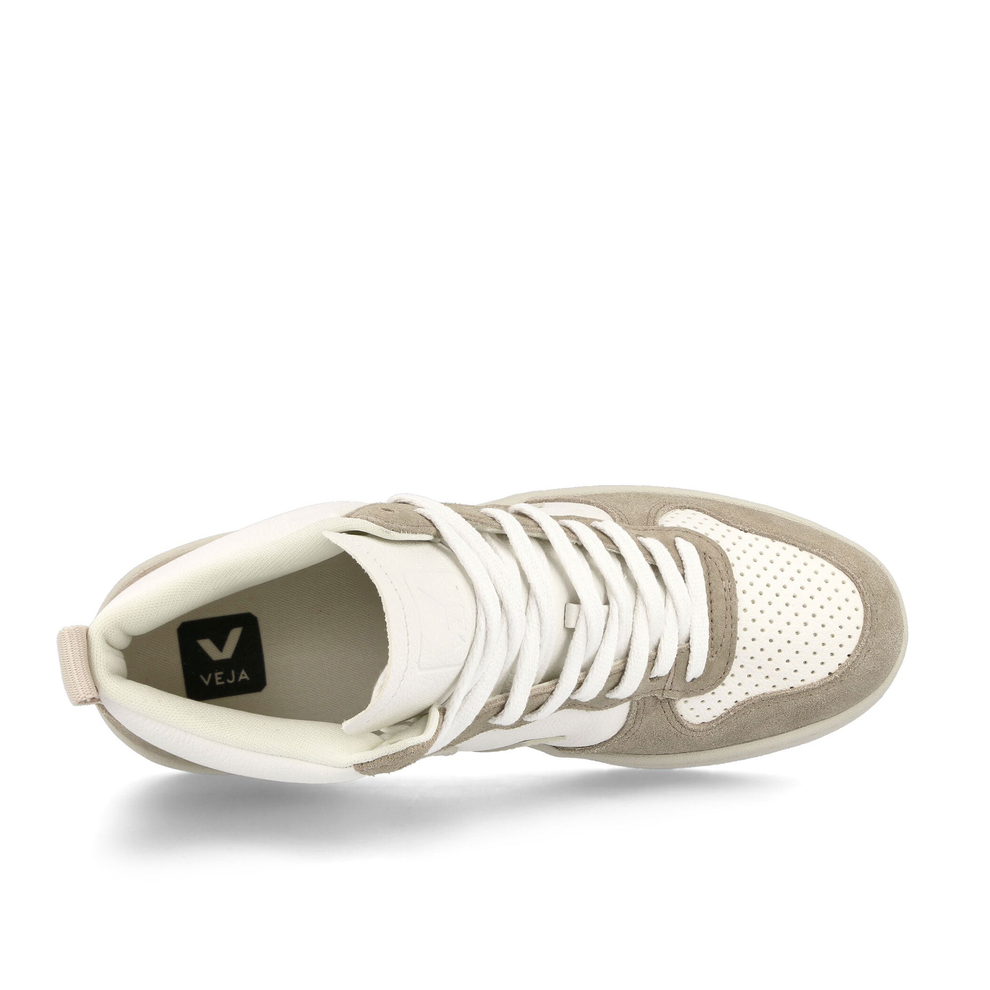 Veja W V-15 Chromefree Leather Extra White-Pierre Sahara High Top Sneakers Detailfoto | Overkill
