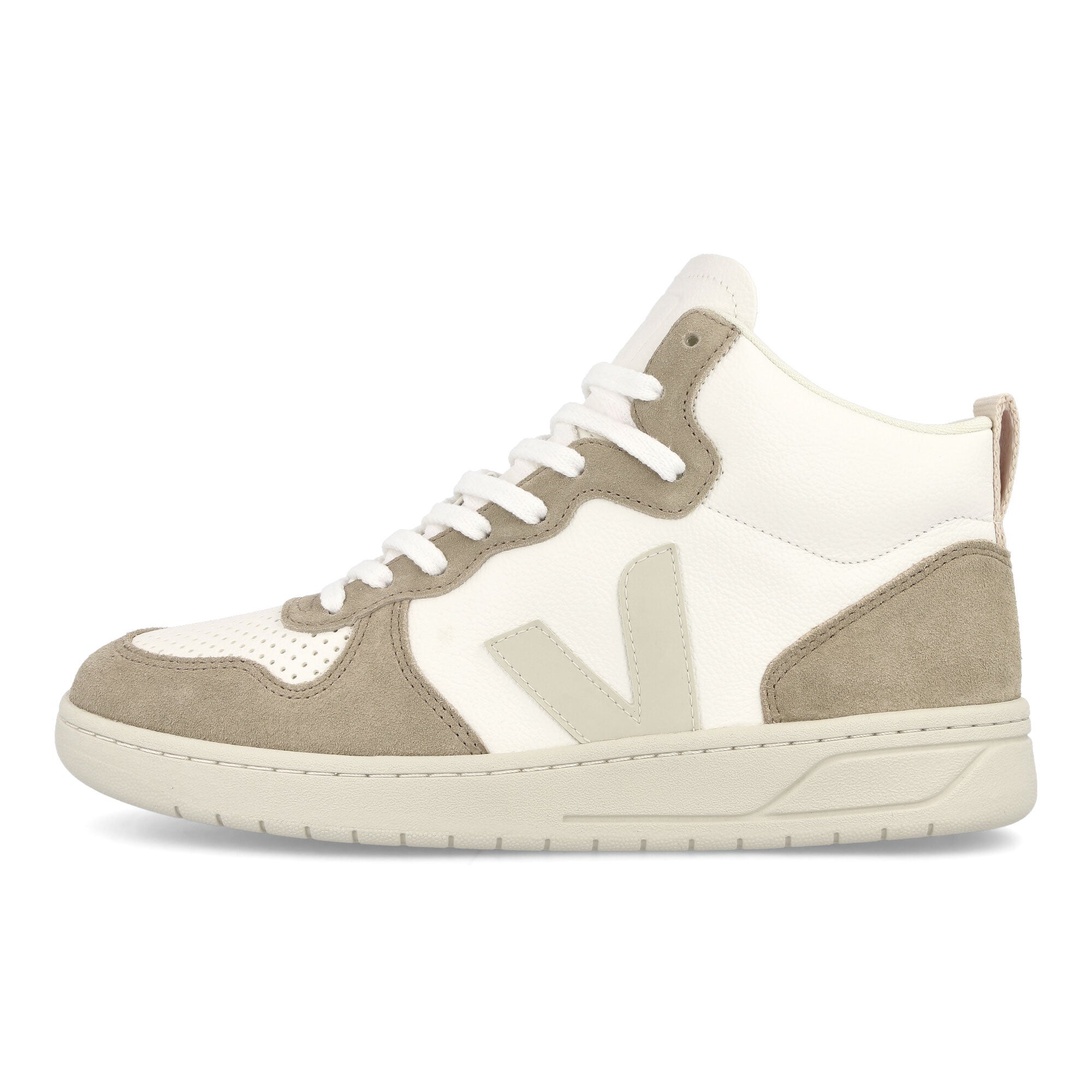 Veja V-15 Chromefree Leather Extra White-Pierre Sahara High Top Sneakers VQ0503109B | Overkill