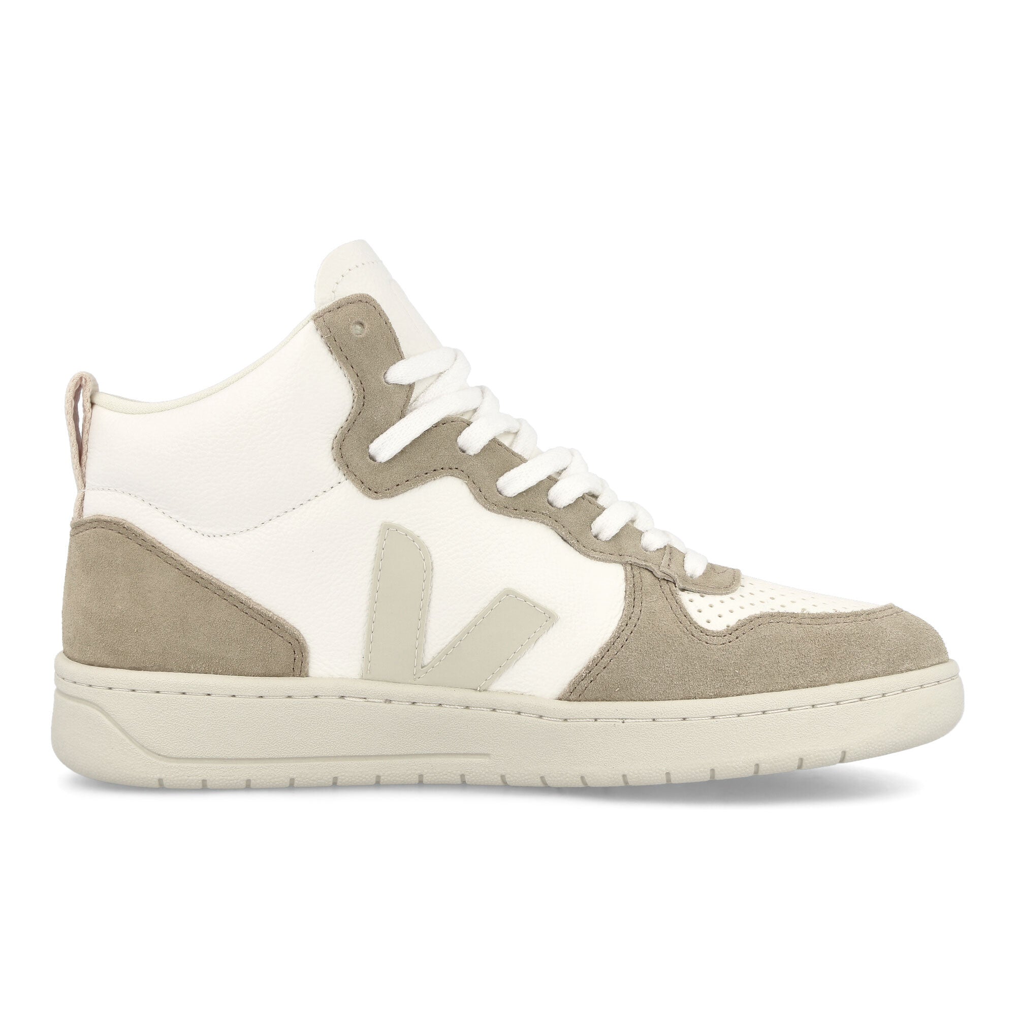 Veja V-15 Chromefree Leather Extra White-Pierre Sahara High Top Sneakers Silhouette | Overkill