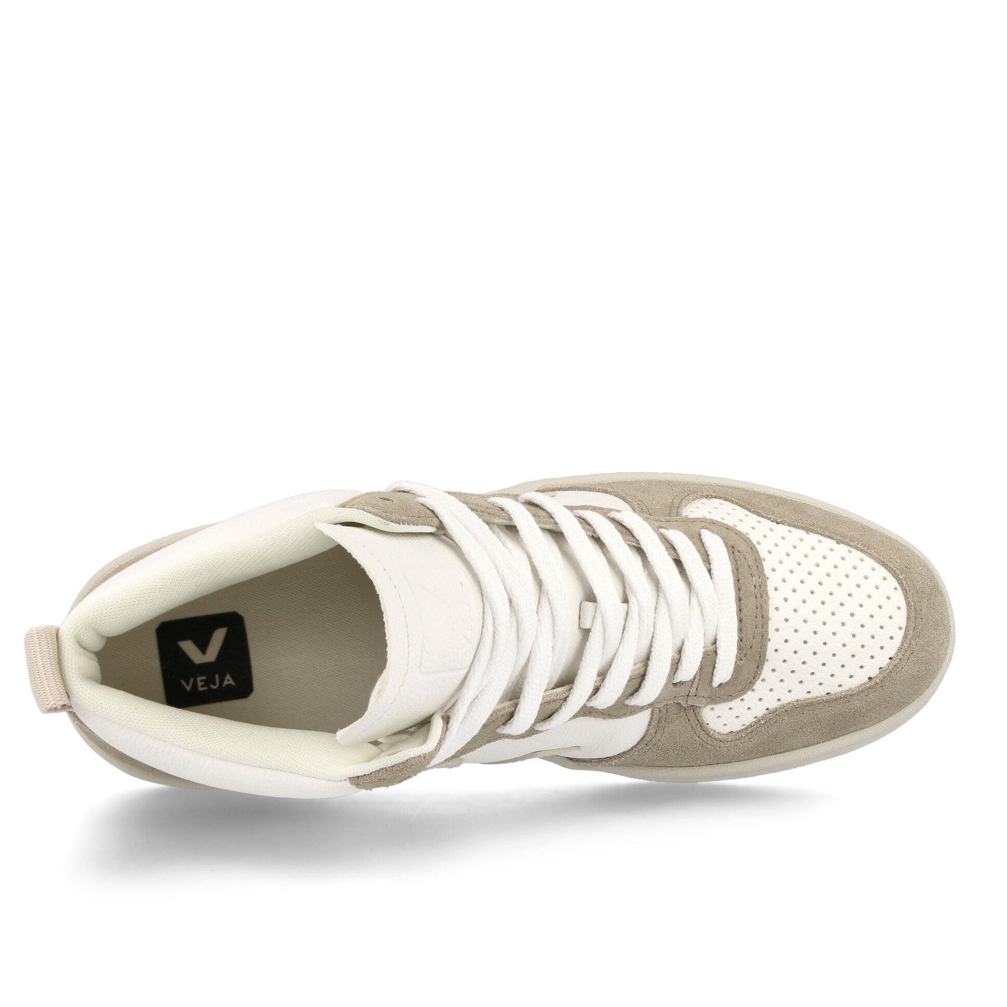 Veja V-15 Chromefree Leather Extra White-Pierre Sahara High Top Sneakers Detailfoto | Overkill