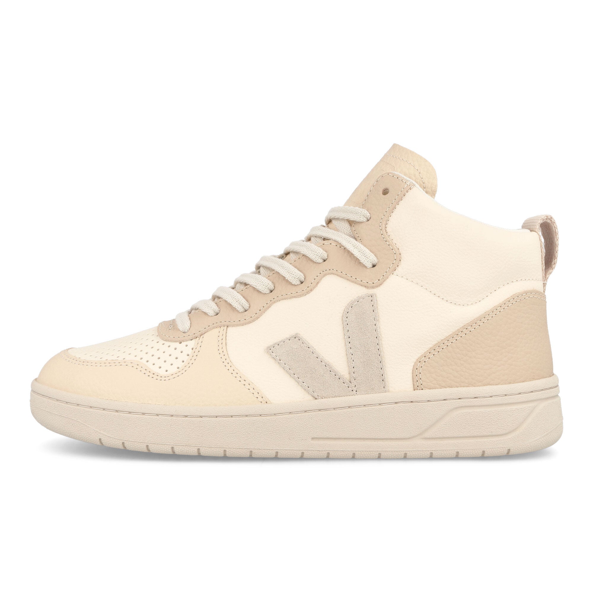 Veja V-15 Chromefree Leather Cashew-Pierre-Multicolor High Top Sneakers VQ0503451B | Overkill