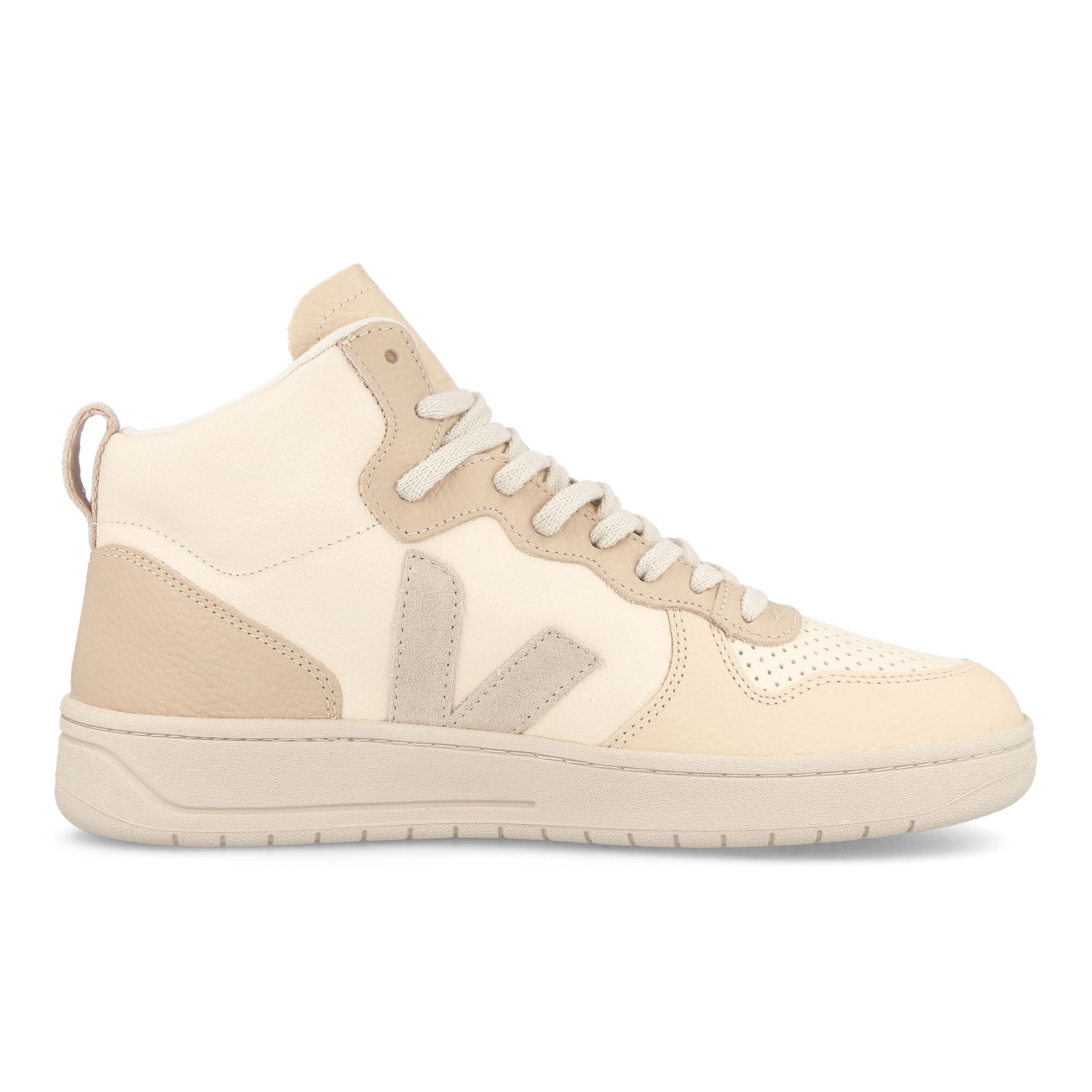 Veja V-15 Chromefree Leather Cashew-Pierre-Multicolor High Top Sneakers Silhouette | Overkill
