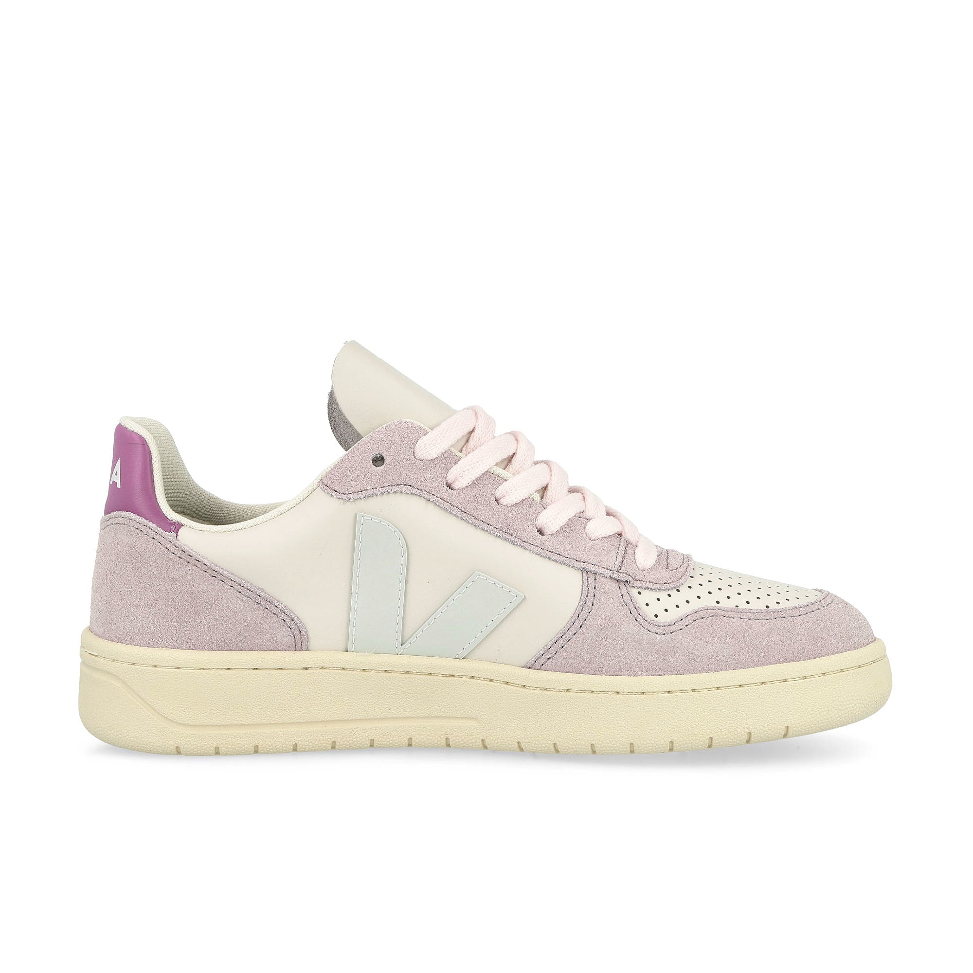 Veja W V-10 Leather Gravel / Menthol / Parme Low Top Sneakers Silhouette | Overkill