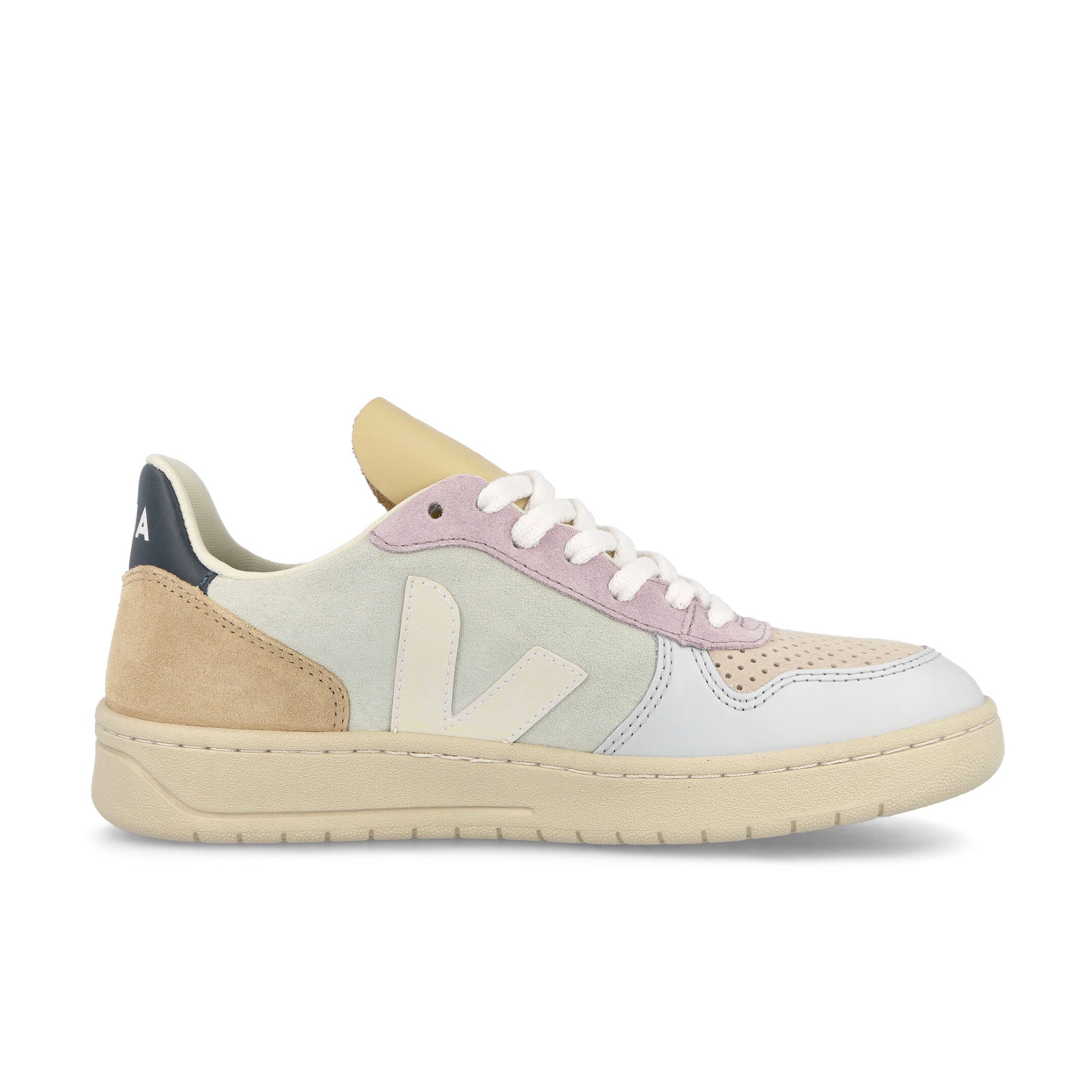Veja W V-10 Suede Jade-White Multicolor Sneakers Silhouette | Overkill