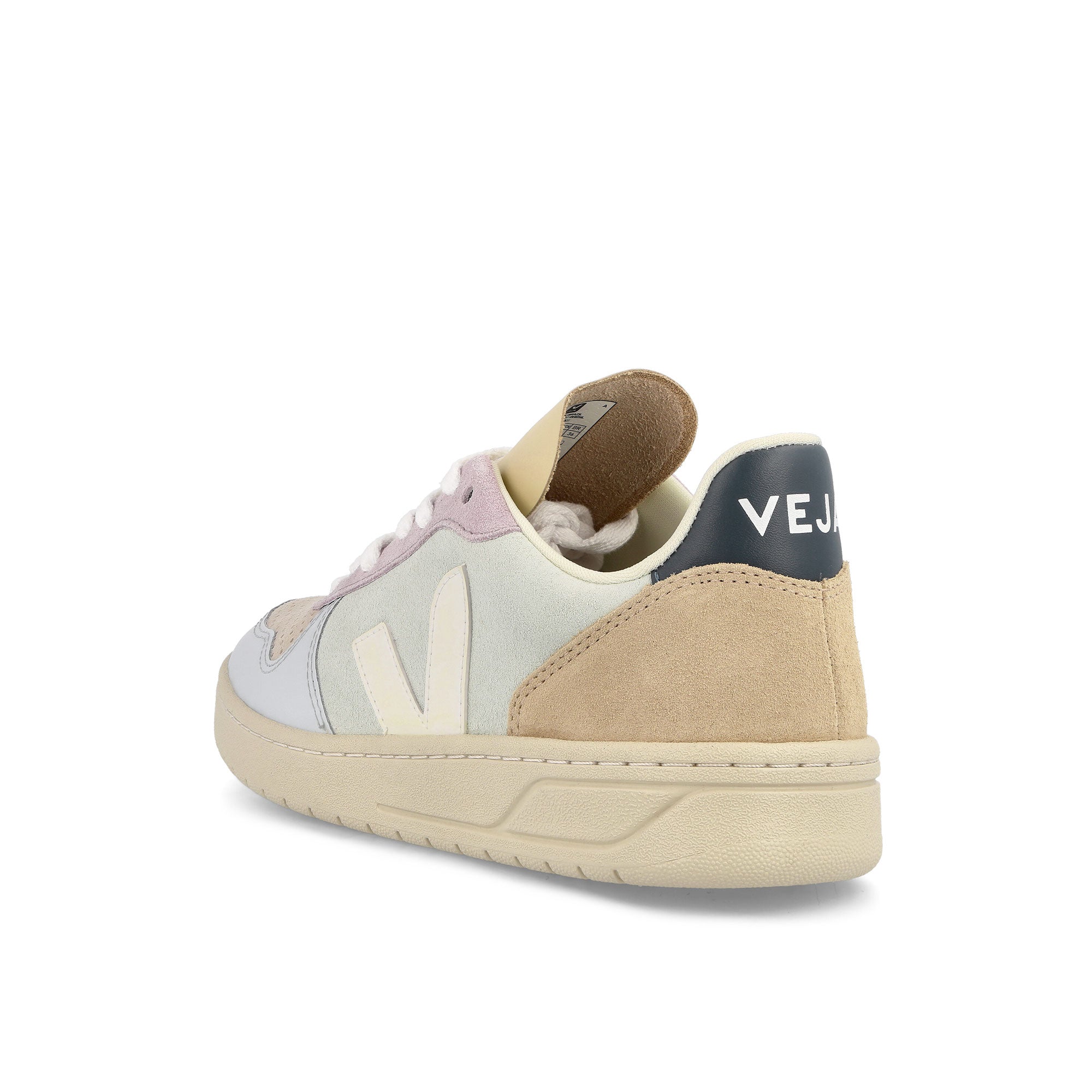 Veja W V-10 Suede Jade-White Multicolor Sneakers Material | Overkill