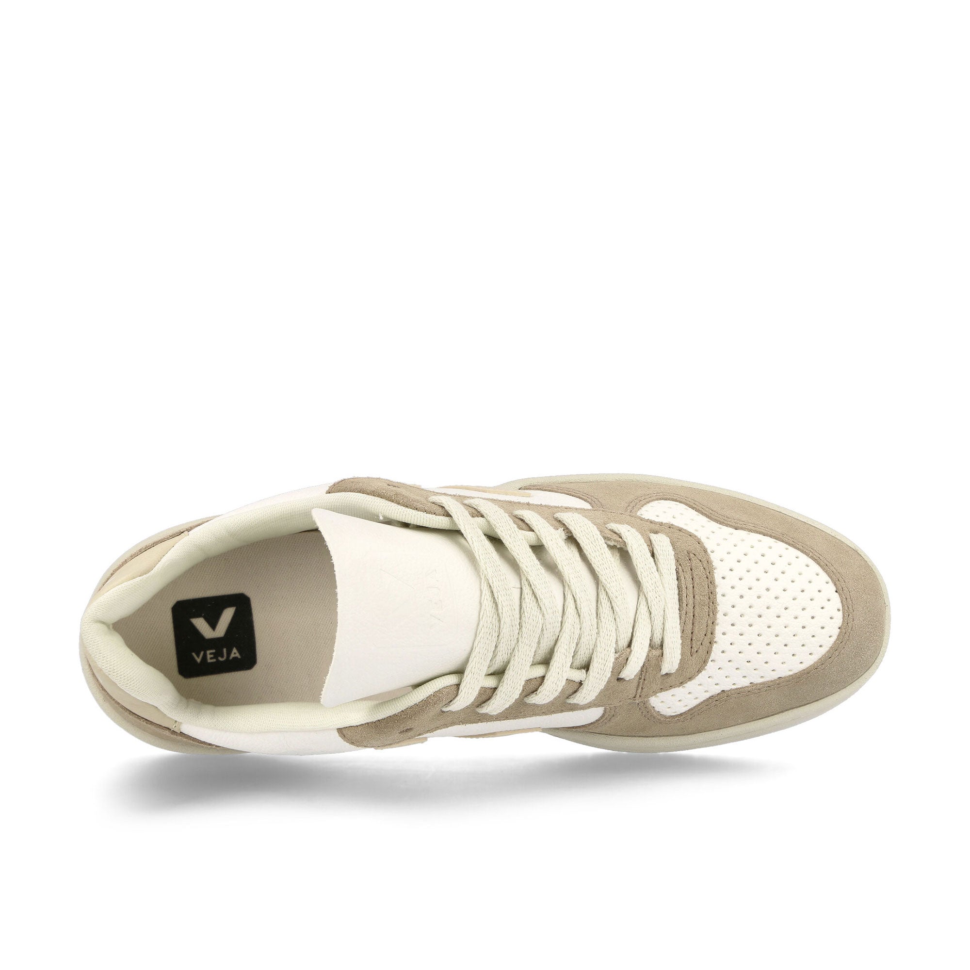 Veja W V-10 Chromefree Leather Extra White-Sable Sahara Low Top Sneakers Detailfoto | Overkill