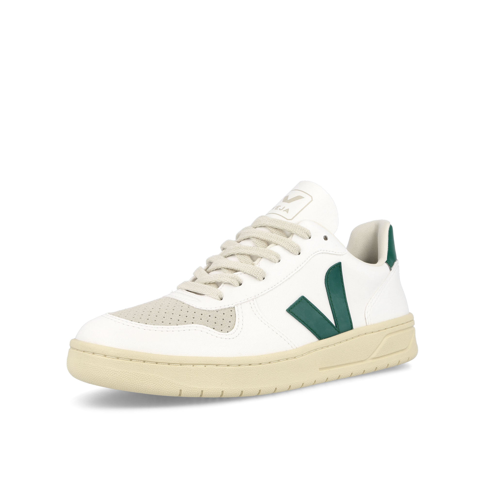 Veja V-10 CWL White Brittany Low Top Sneakers Close Up | Overkill