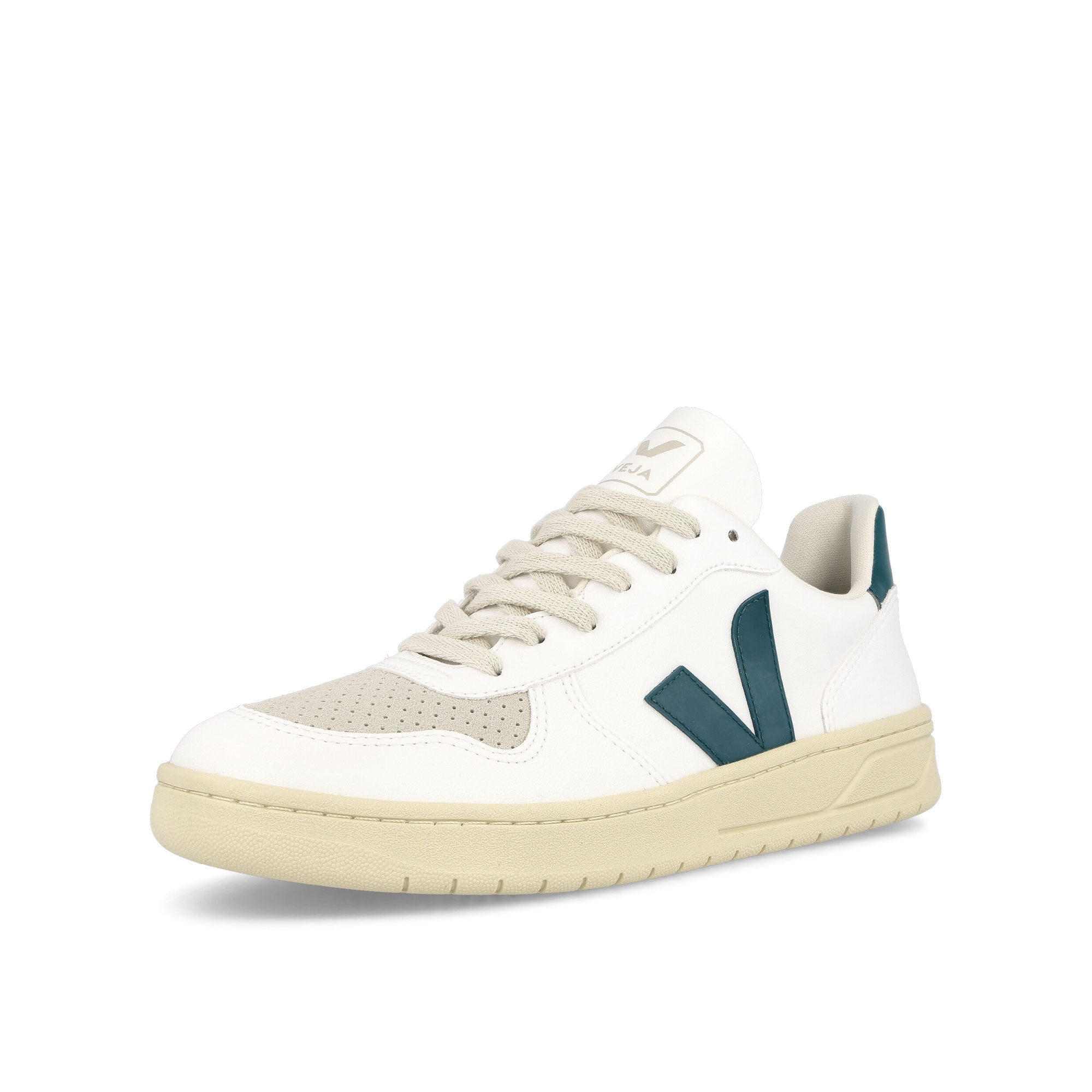 Veja V-10 CWL White California Low Top Sneakers Close Up | Overkill