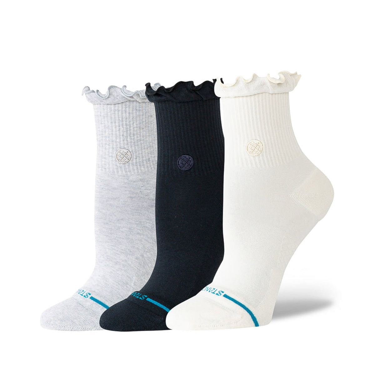 Stance Wmns Ruffle Icon Quarter 3 Pack Socks Multi Socks W345BC26RU-MUL Close-up | Overkill