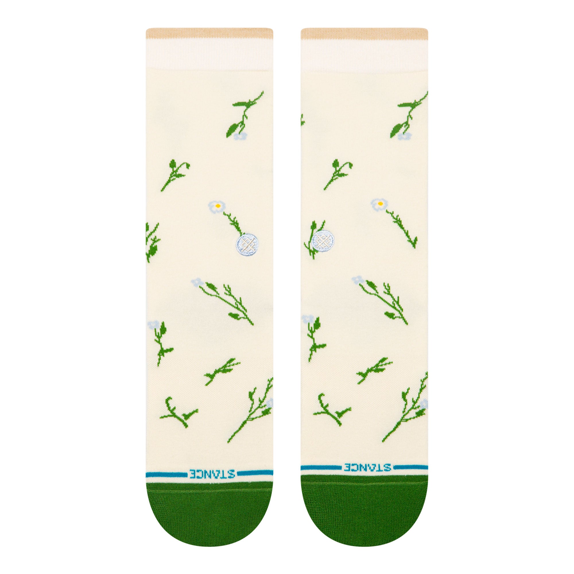 Stance Wmns Wildflower Crew Socks Ivory Socks W545C25WIL-IVO Close-up | Overkill