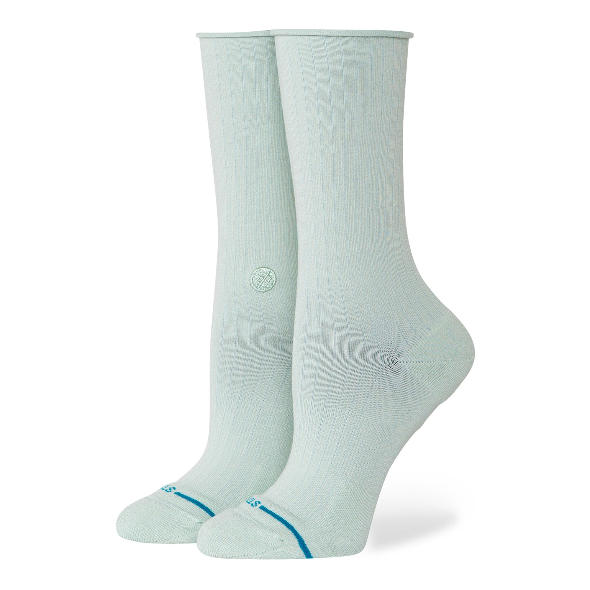 Stance Wmns Rolled Solid Crew Socks Pale Blue Socks W546C25ROL-PAB | Overkill