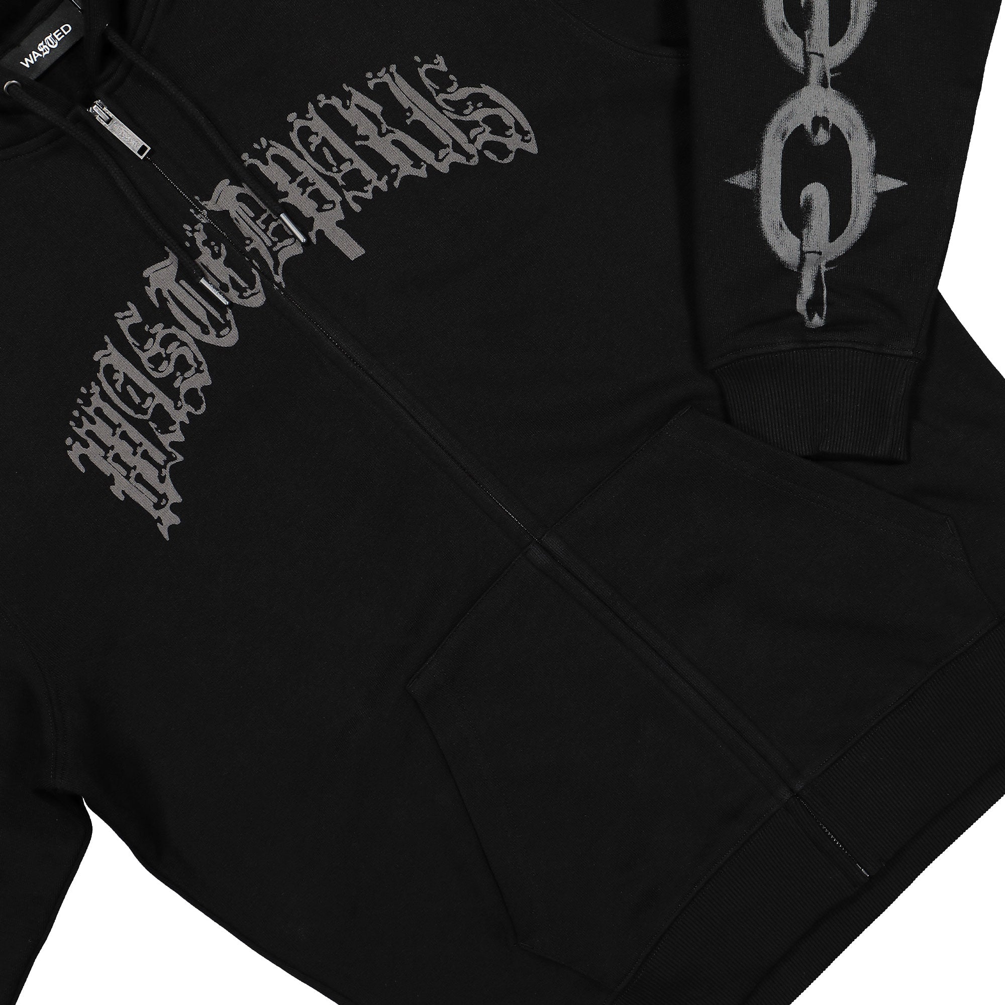 Wasted Paris Chrome Zip-Hoodie Black Hoodies Detailfoto | Overkill