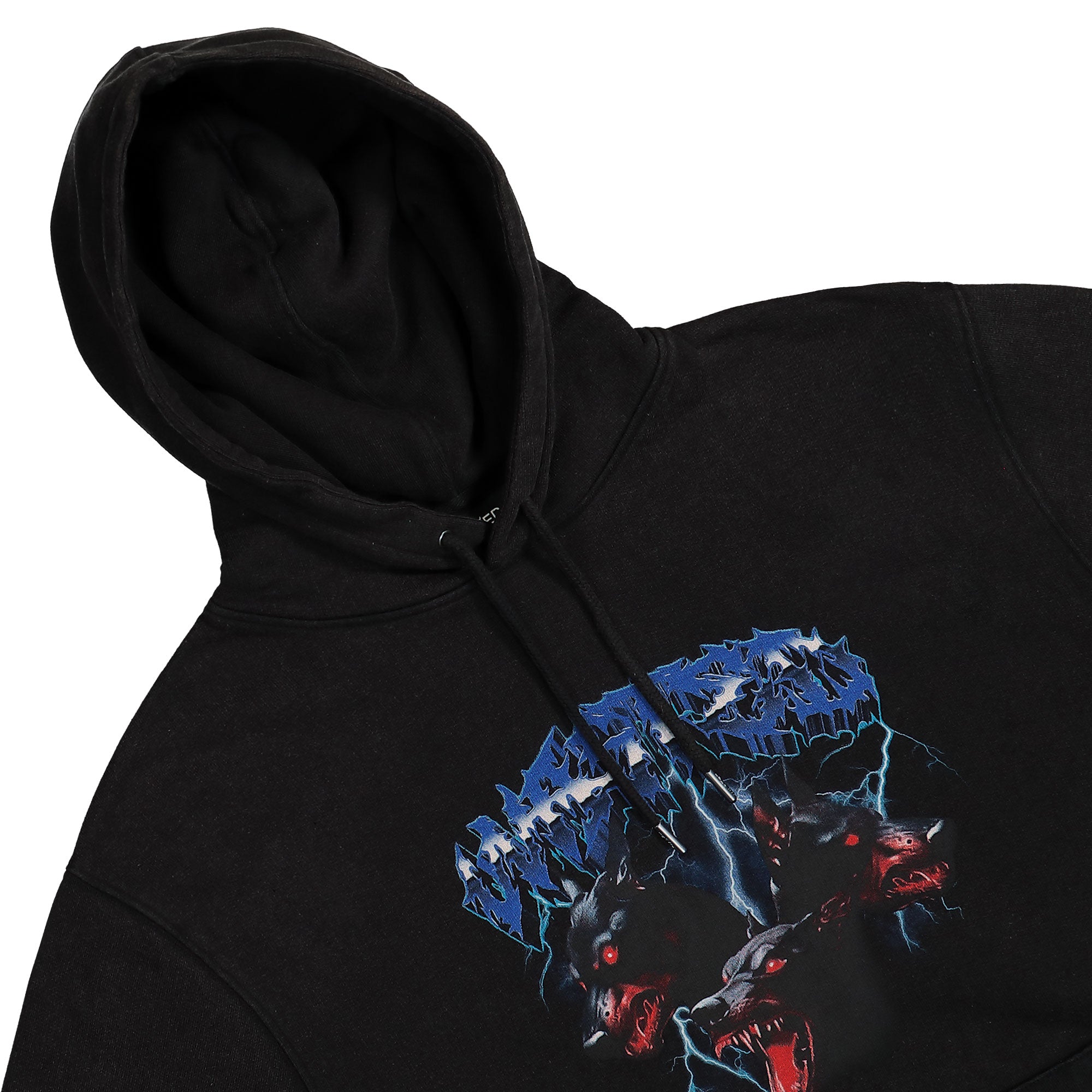 Wasted Paris Orthos Hoodie Faded Black Hoodies Close-up | Overkill