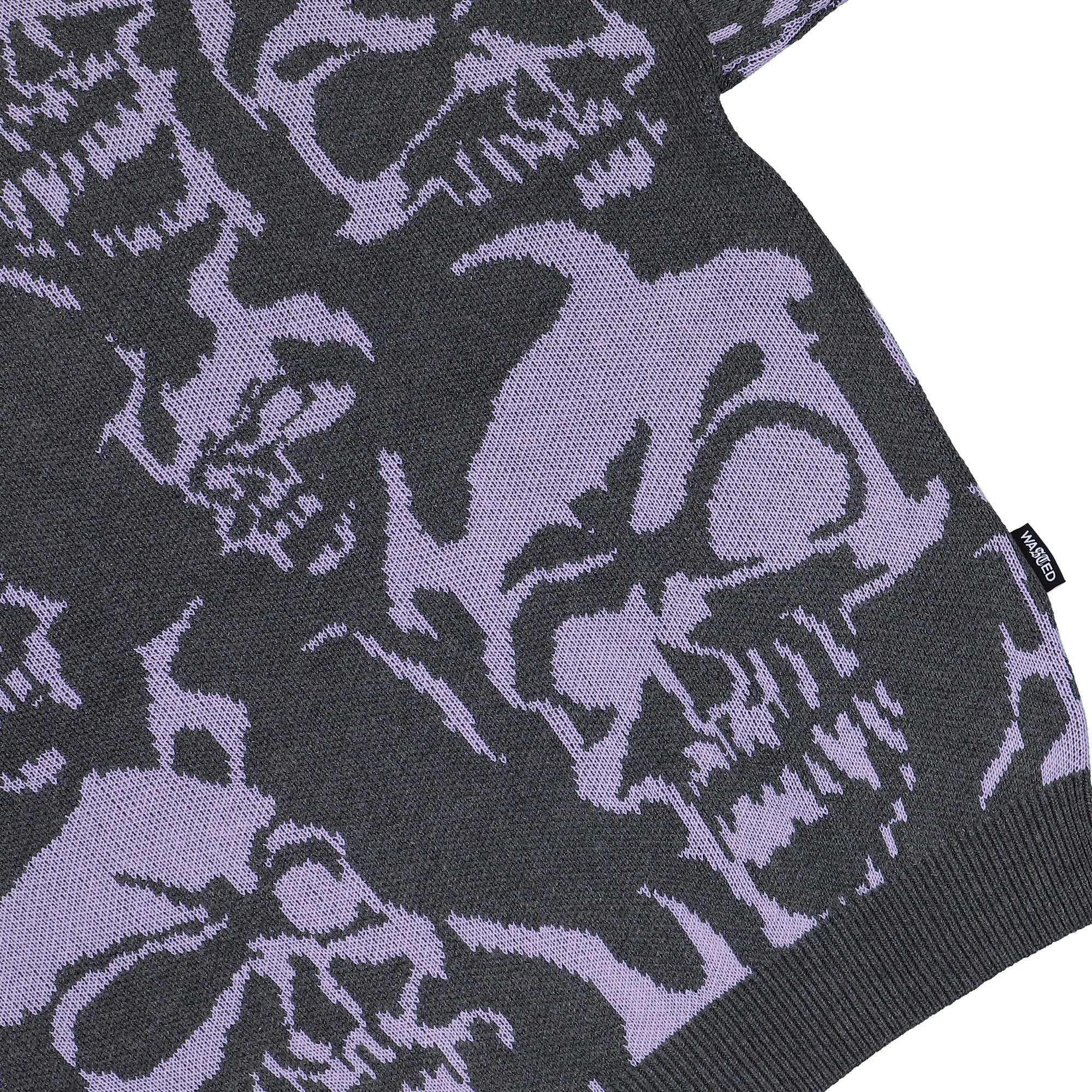 Wasted Paris Skull Sweater Charcoal / Lilac Sweatshirts 175532 Detail View 1 | Overkill