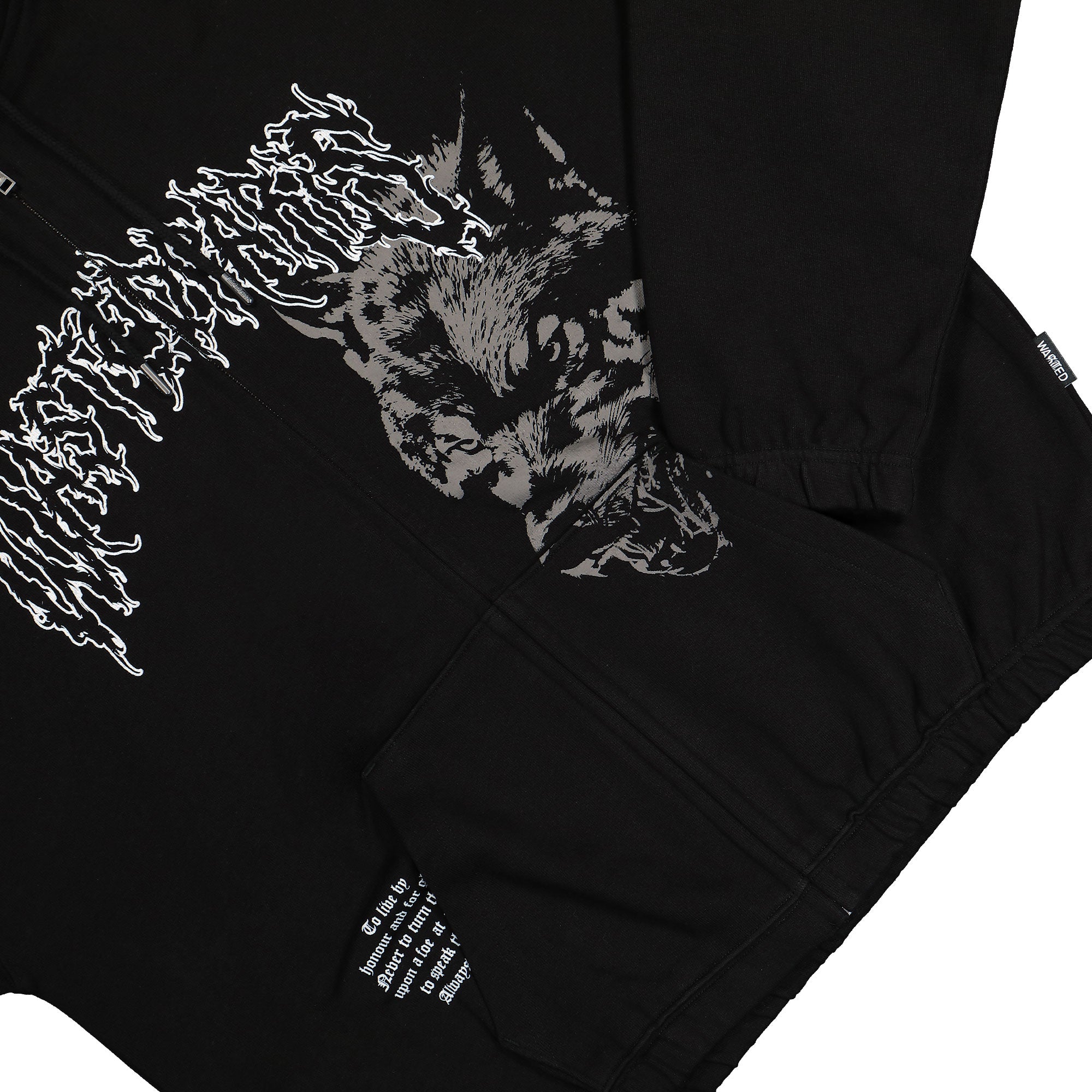 Wasted Paris Varg Boxy Zip Hoodie Black Hoodies Detailfoto | Overkill